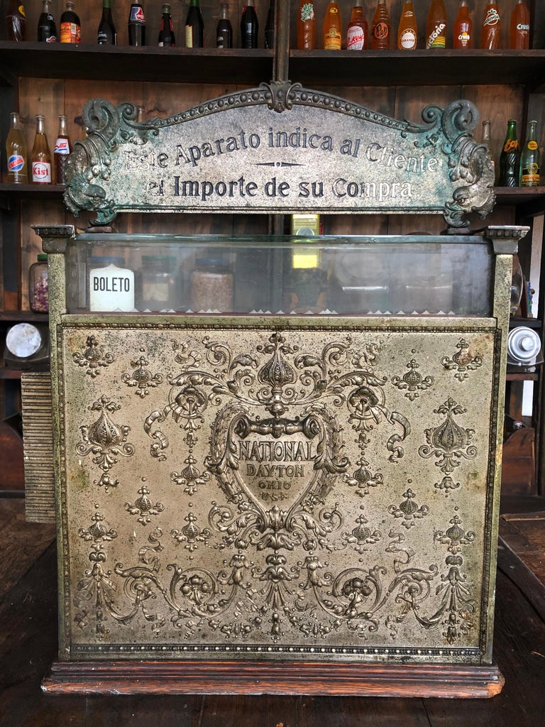 Mexican Amazing Early 1900s National Brass Cash Register from México