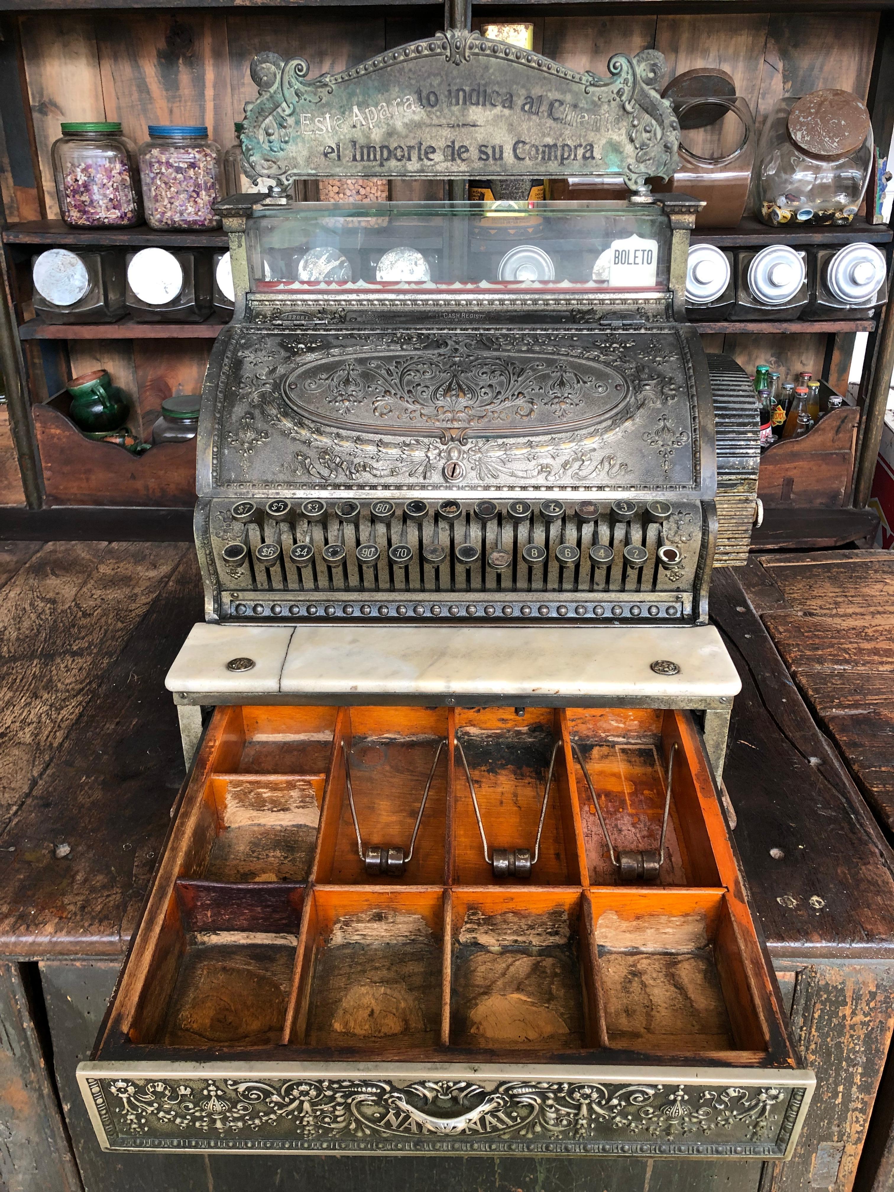 Other Amazing Early 1900s National Brass Cash Register from México