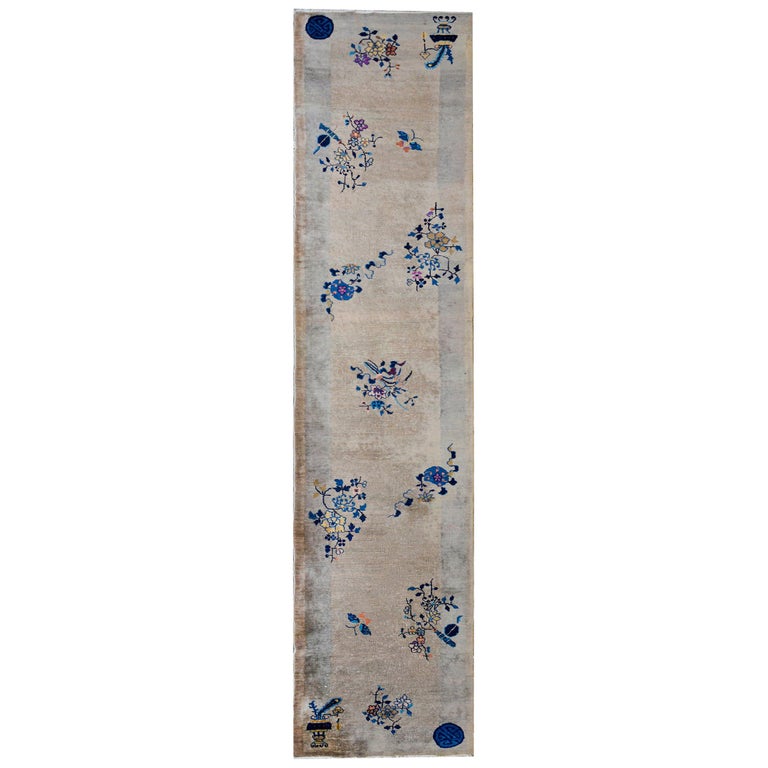 Amazing Early 20th Century Antique Chinese Art Deco Runner For Sale