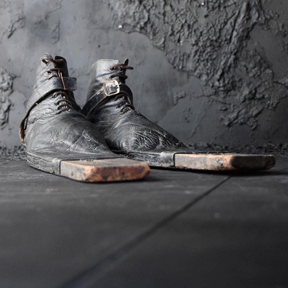 Folk Art Amazing Early 20th Century Clown Shoes