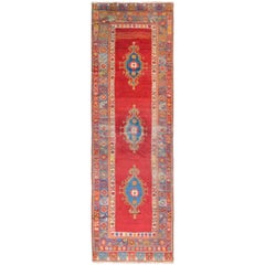 Magnifique tapis de couloir Konya du début du XXe siècle
