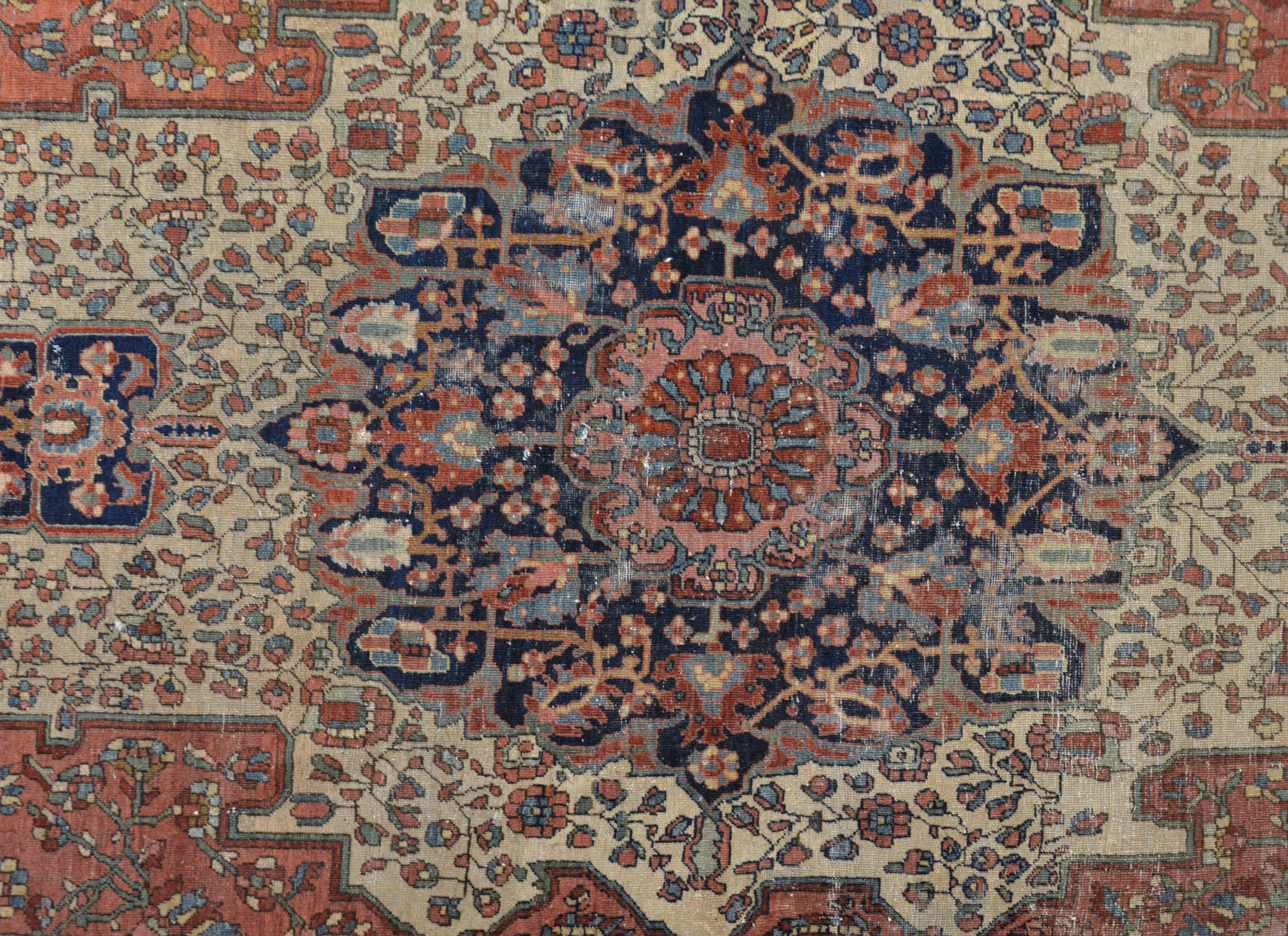 Vegetable Dyed Amazing Early 20th Century Sarouk Farahan Rug For Sale