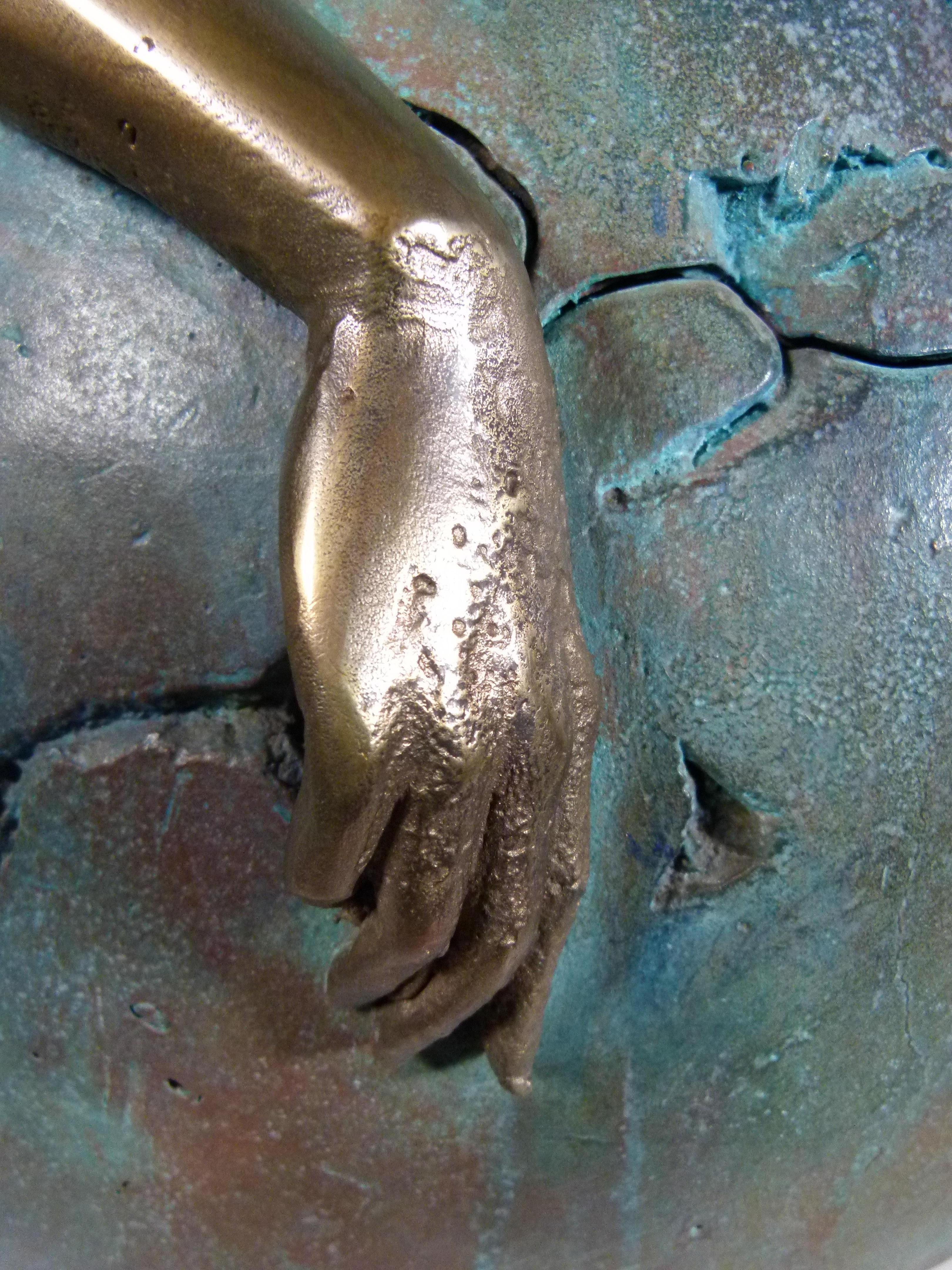 Jean-Jaques Argueyrolles Bronze and Brass Earth Sculpture, France 2