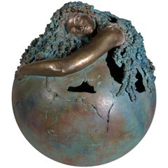 Jean-Jaques Argueyrolles Bronze and Brass Earth Sculpture, France