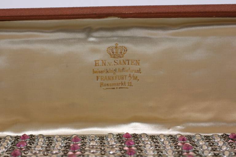 Amazing Edwardian Paste Dog Collar in Original Box For Sale 1