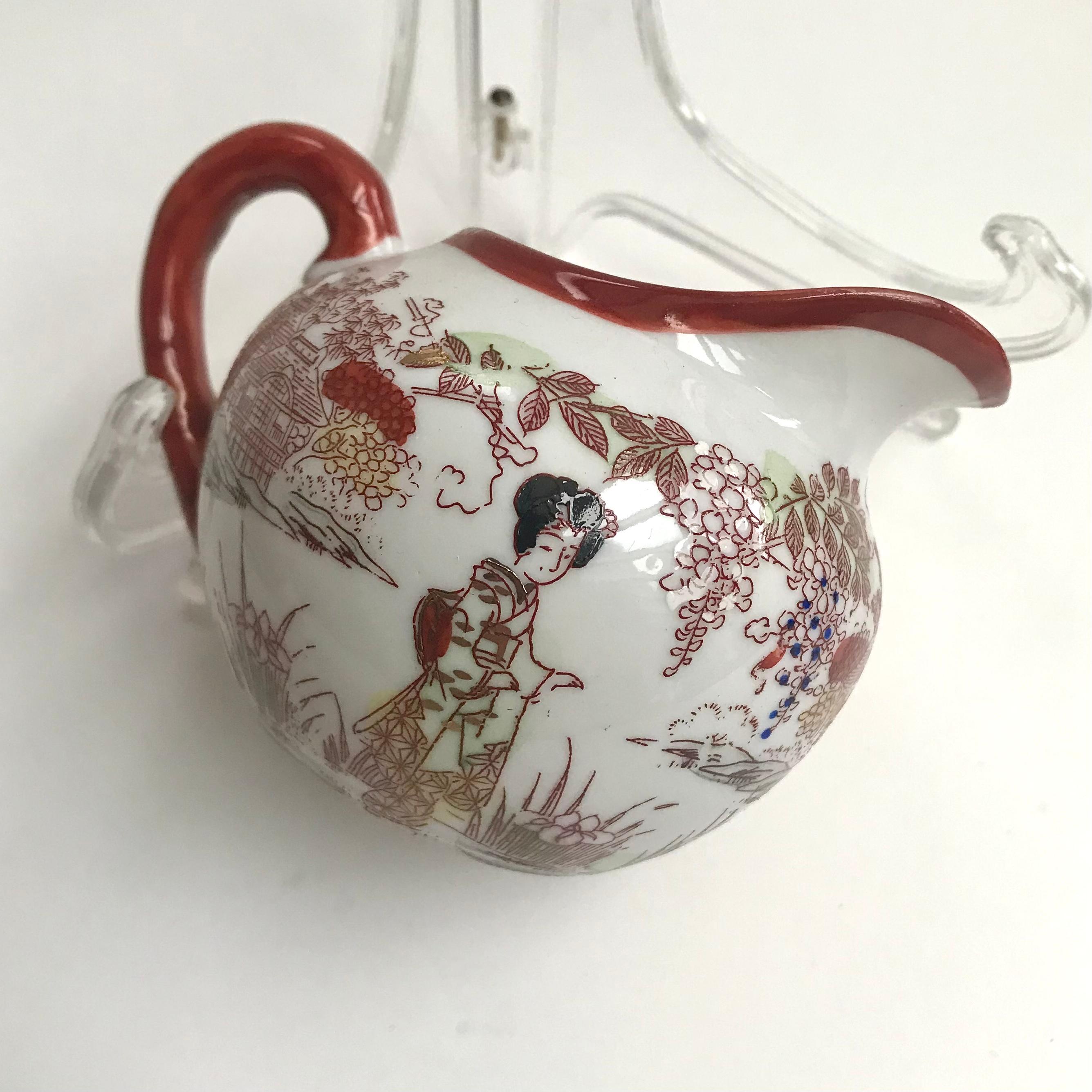 Außergewöhnliches Eierschalen-Porzellan-Couchtisch-Service mit Lithophane aus Japan, 1940er Jahre im Zustand „Hervorragend“ im Angebot in Bastogne, BE