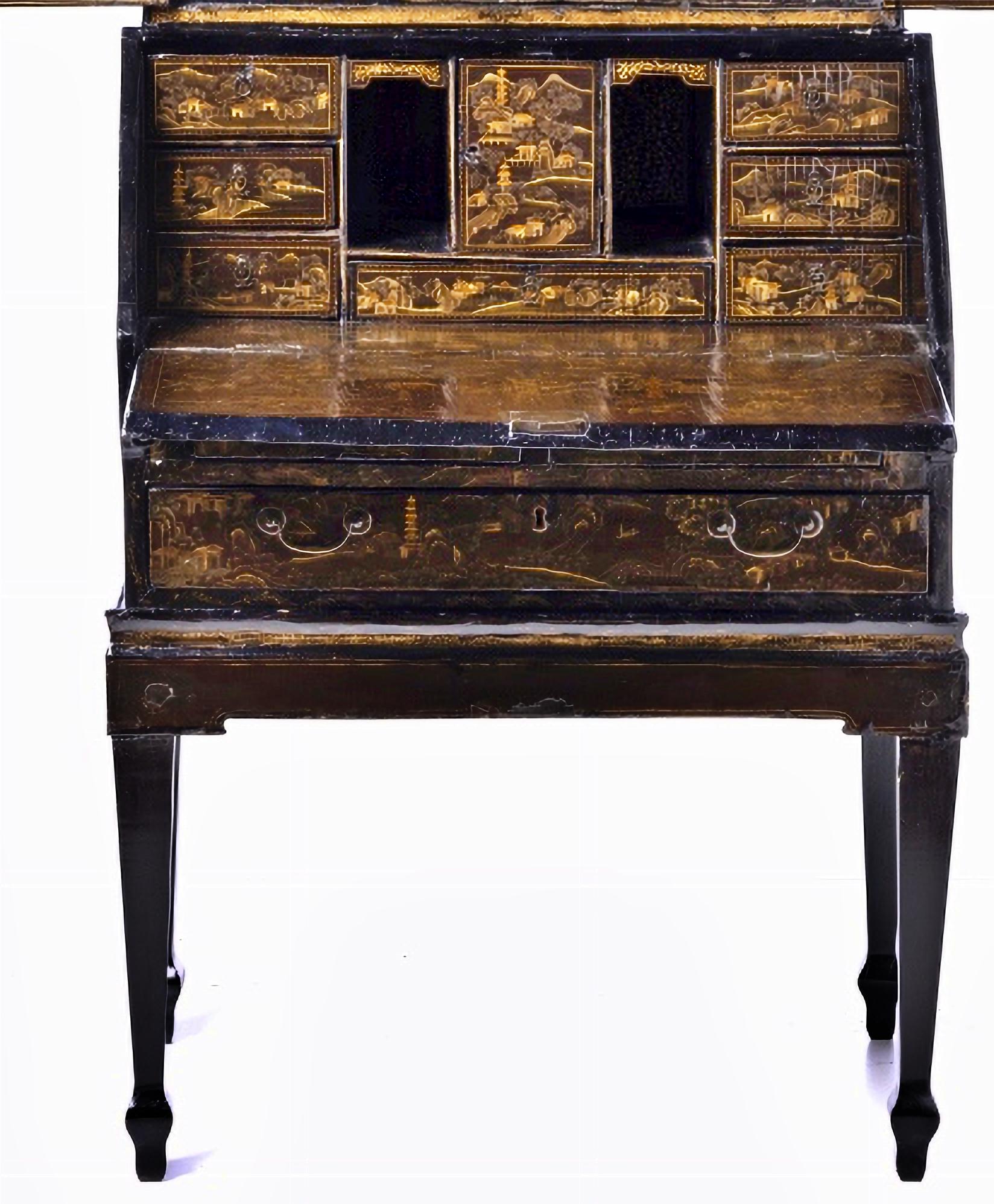 English AMAZING ENGLISH STATIONERY BIN WITH LIFTING 18th Century For Sale