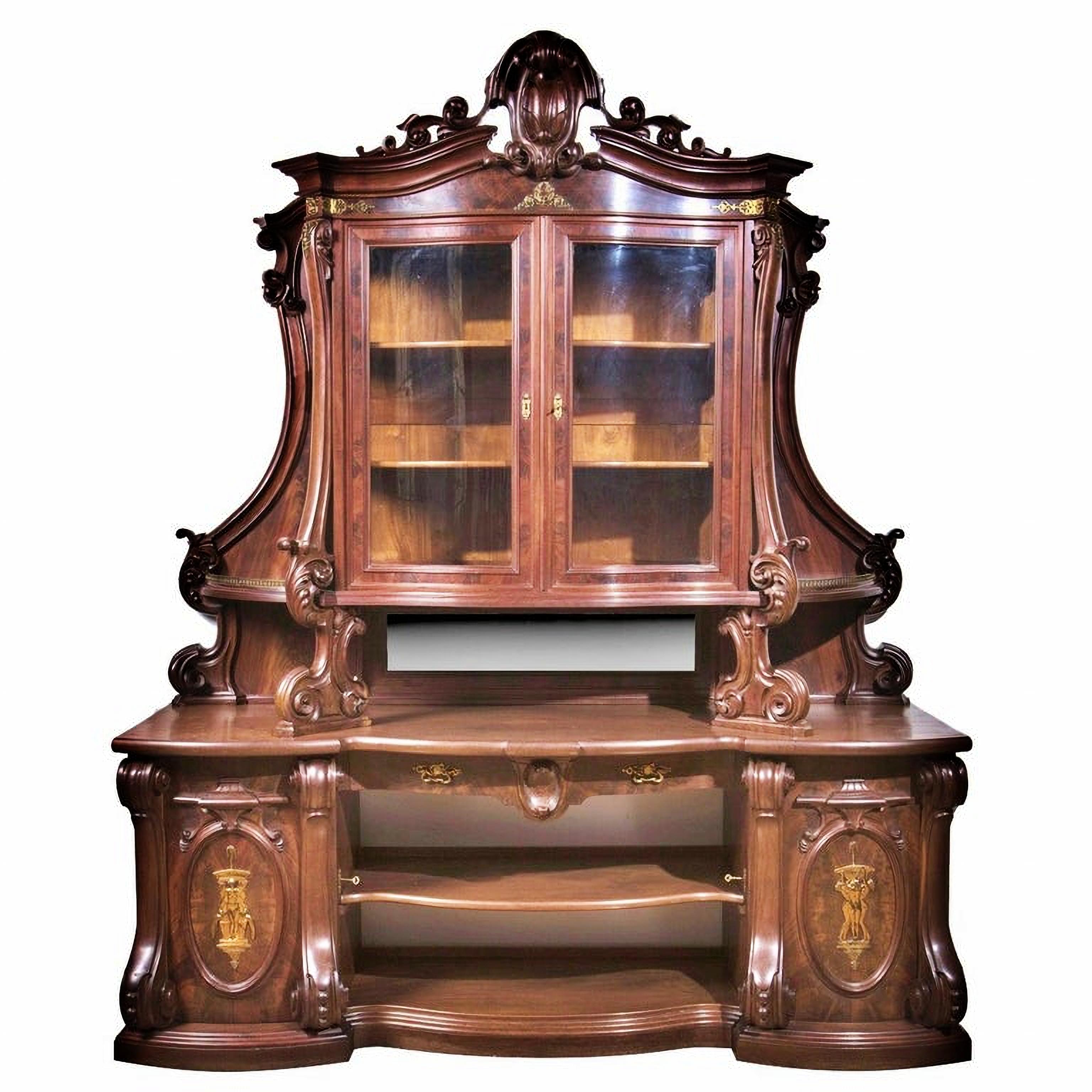 Wood Amazing English Victorian Cabinet 19th Century For Sale