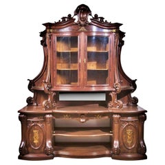 Antique Amazing English Victorian Cabinet 19th Century