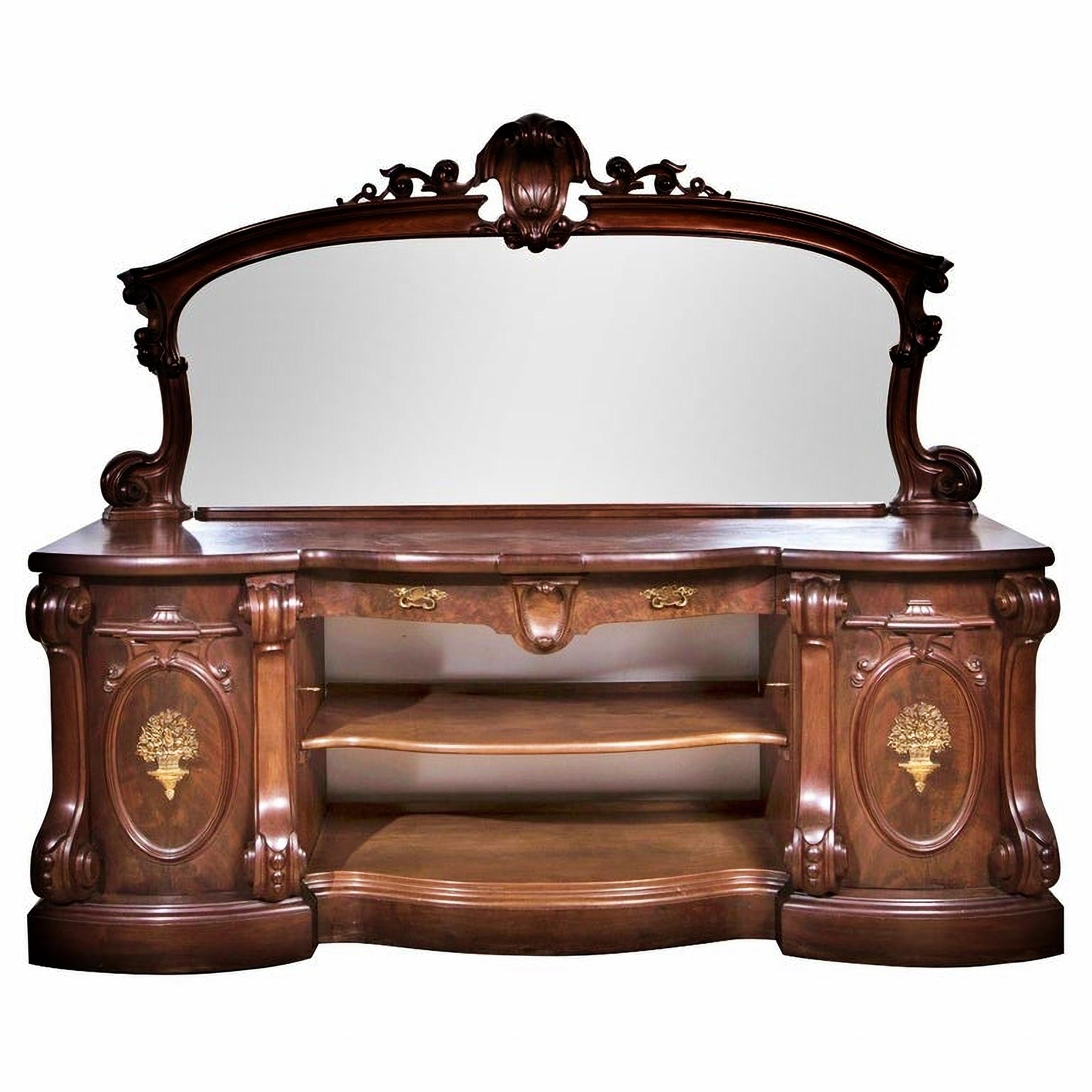 Wood Amazing English Victorian Sideboard, 19th Century For Sale