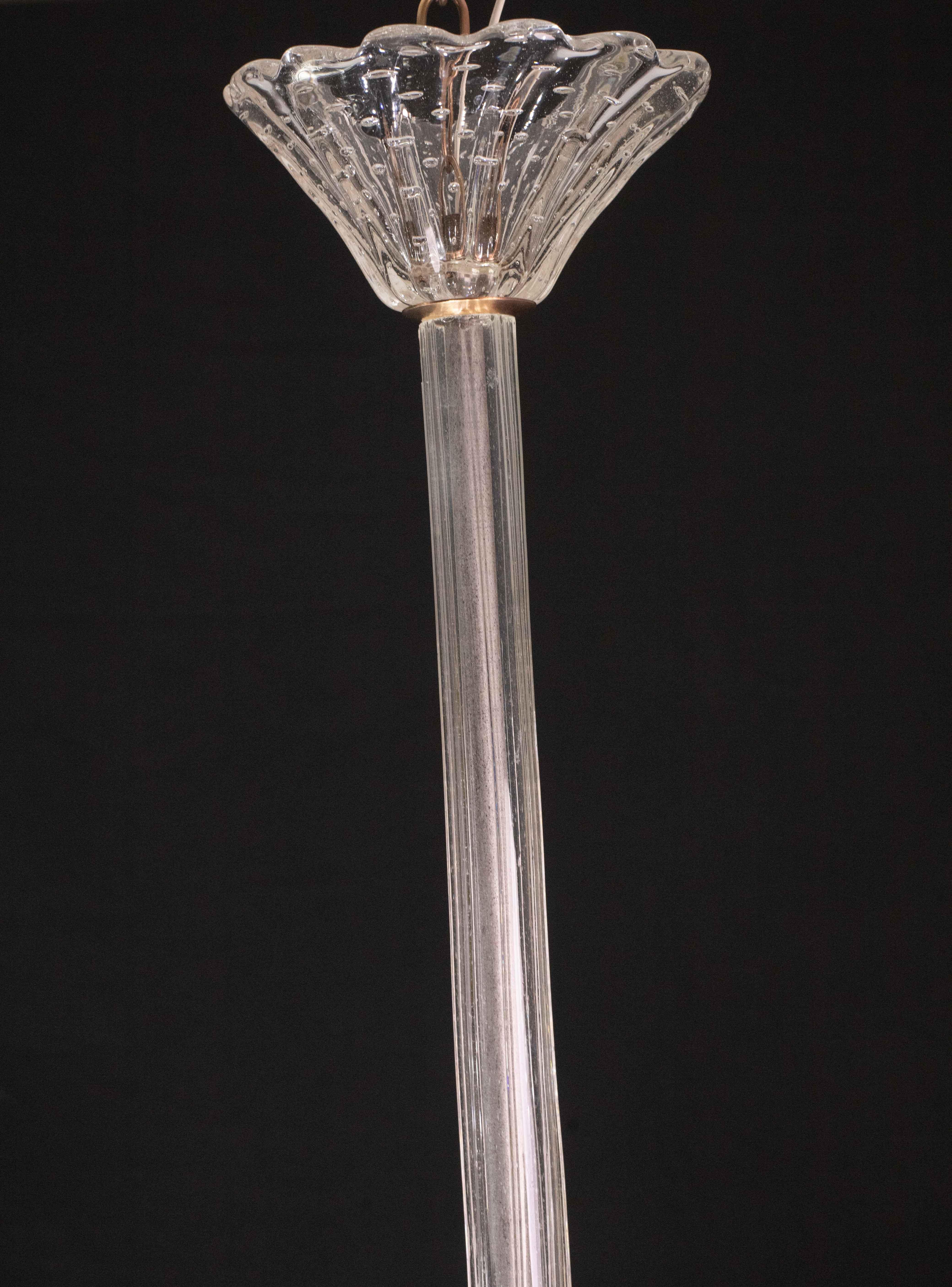 Incredibile lampadario Art Deco di Ercole Barovier, vetro di Murano 