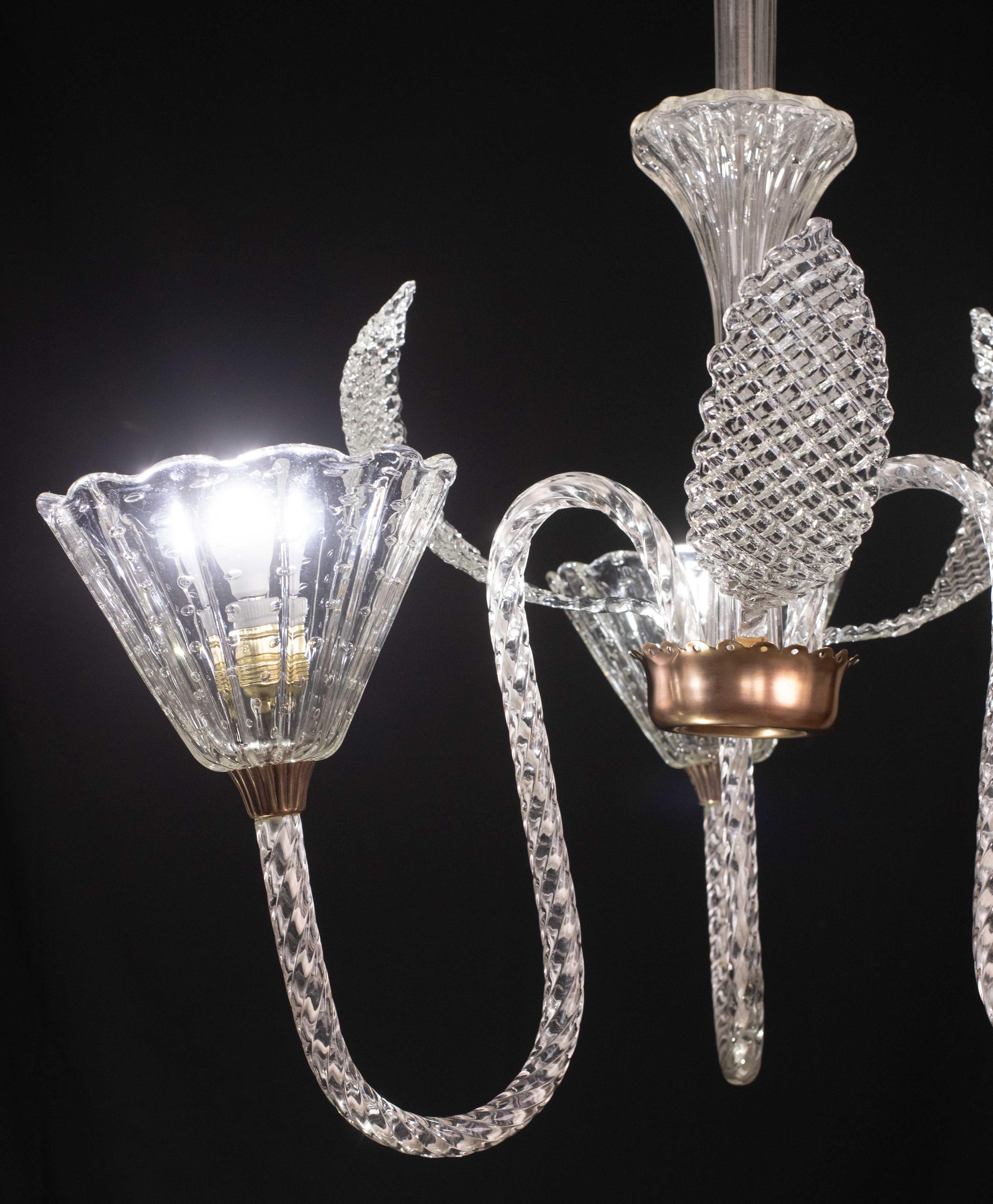 Vetro di Murano Incredibile lampadario Art Deco di Ercole Barovier, vetro di Murano 
