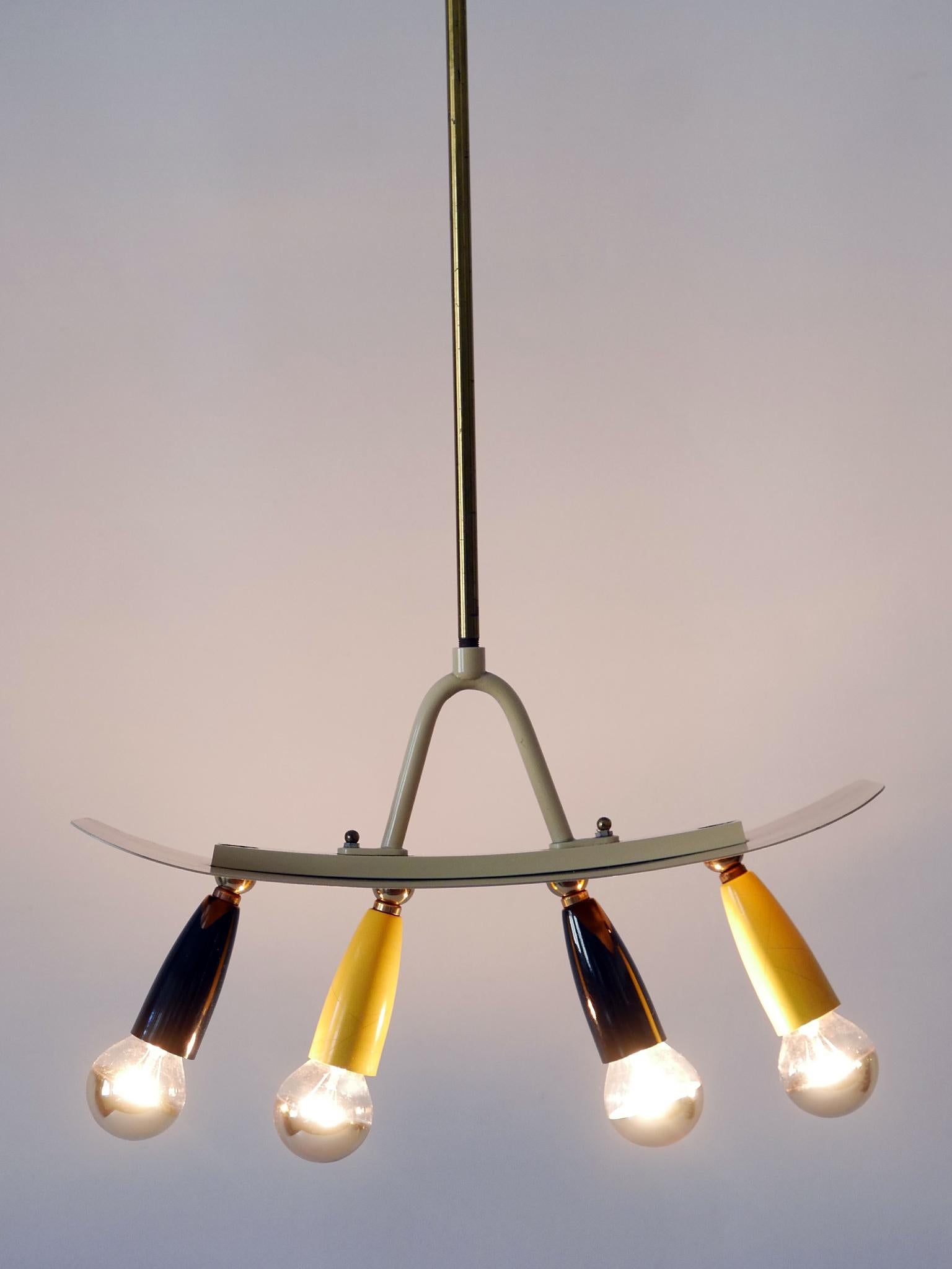 Amazing & Exceptional Mid Century Modern Sputnik Pendant Lamp Germany 1950s For Sale 4
