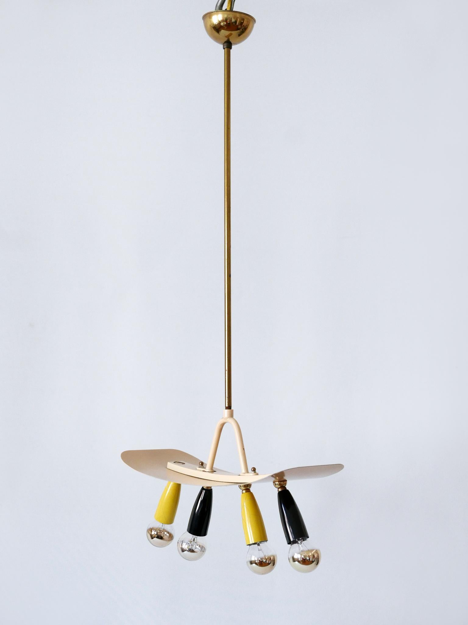 Amazing & Exceptional Mid Century Modern Sputnik Pendant Lamp Germany 1950s For Sale 5