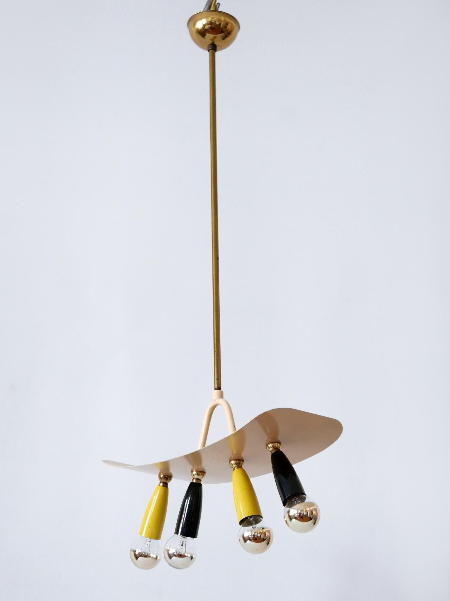 Amazing & Exceptional Mid Century Modern Sputnik Pendant Lamp Germany 1950s For Sale 6
