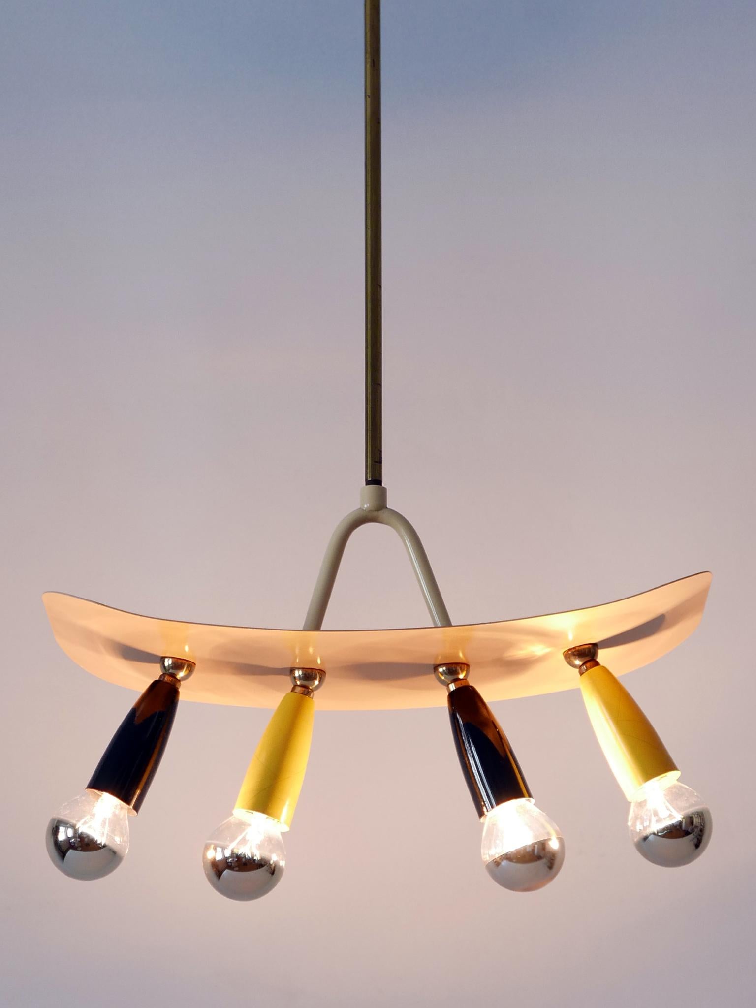 Amazing & Exceptional Mid Century Modern Sputnik Pendant Lamp Germany 1950s In Good Condition For Sale In Munich, DE
