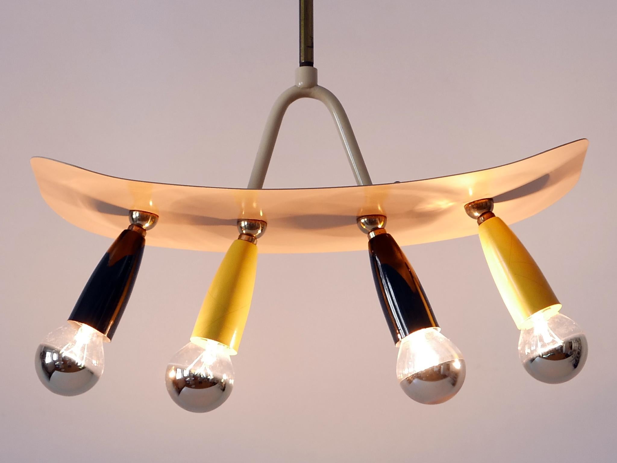 Mid-20th Century Amazing & Exceptional Mid Century Modern Sputnik Pendant Lamp Germany 1950s For Sale