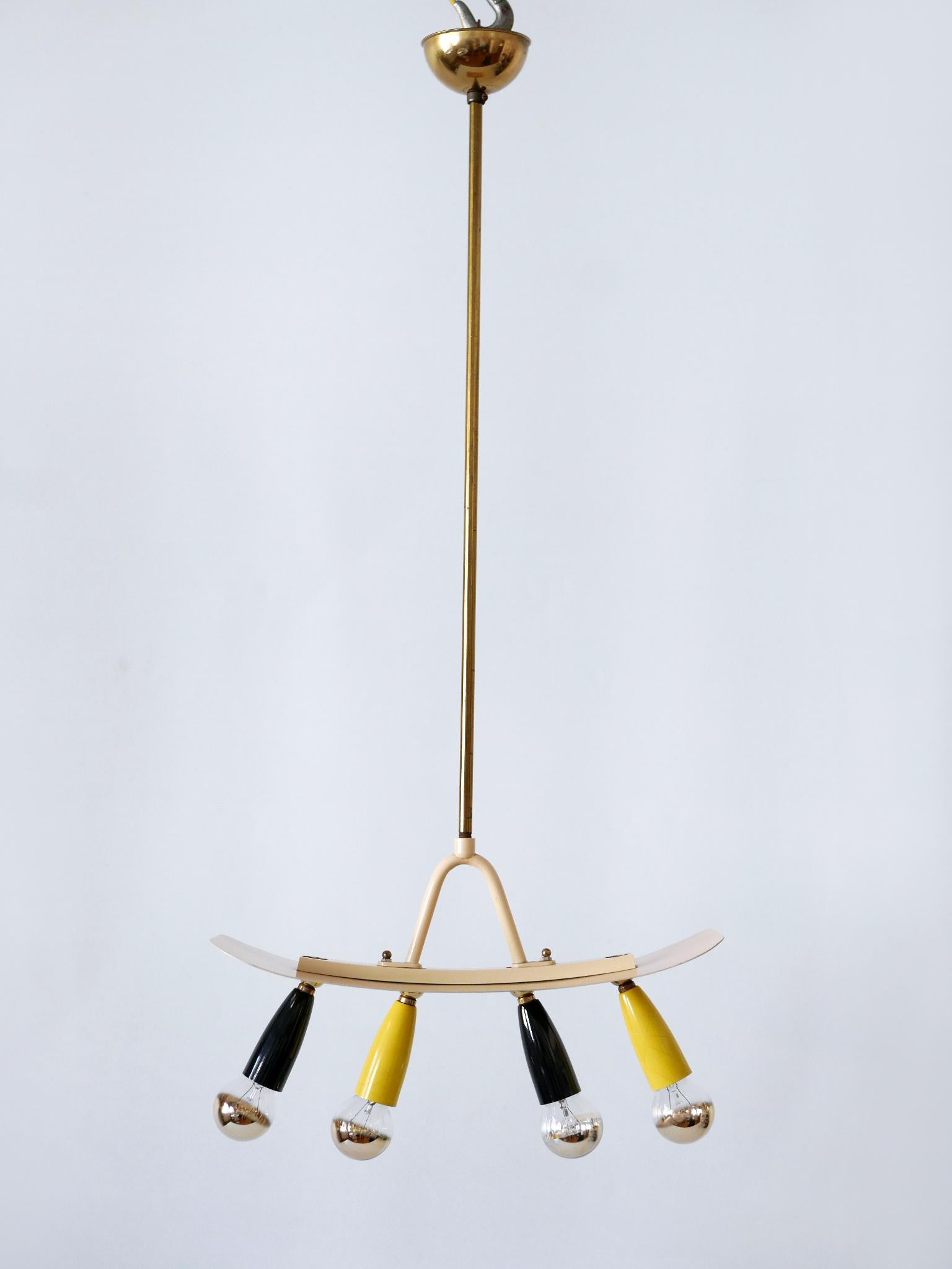 Amazing & Exceptional Mid Century Modern Sputnik Pendant Lamp Germany 1950s For Sale 2