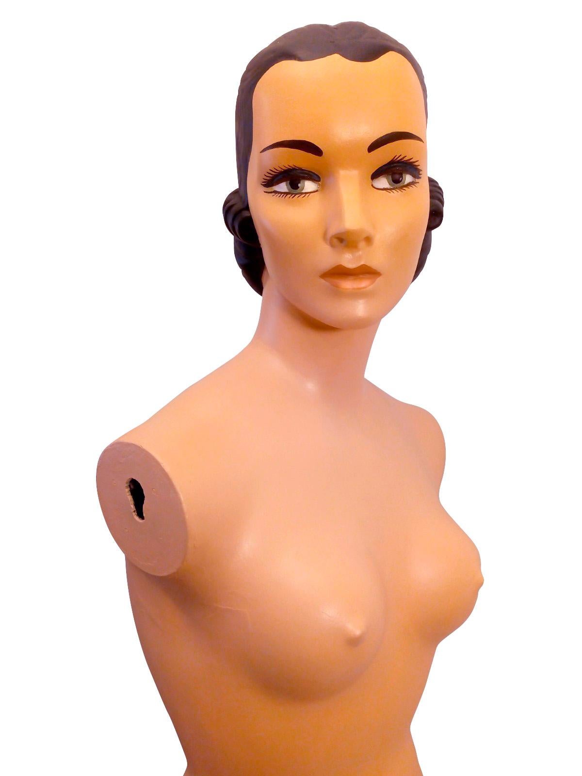 Art Deco Amazing Female Plaster and Mesh Mannequin from the 1950s