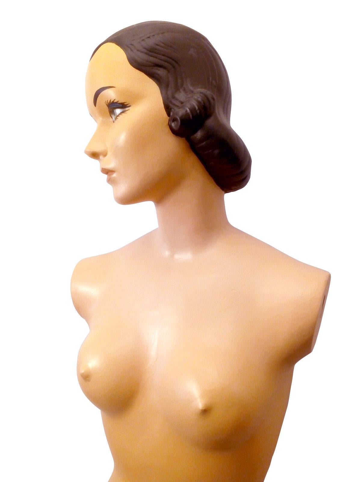 Cast Amazing Female Plaster and Mesh Mannequin from the 1950s