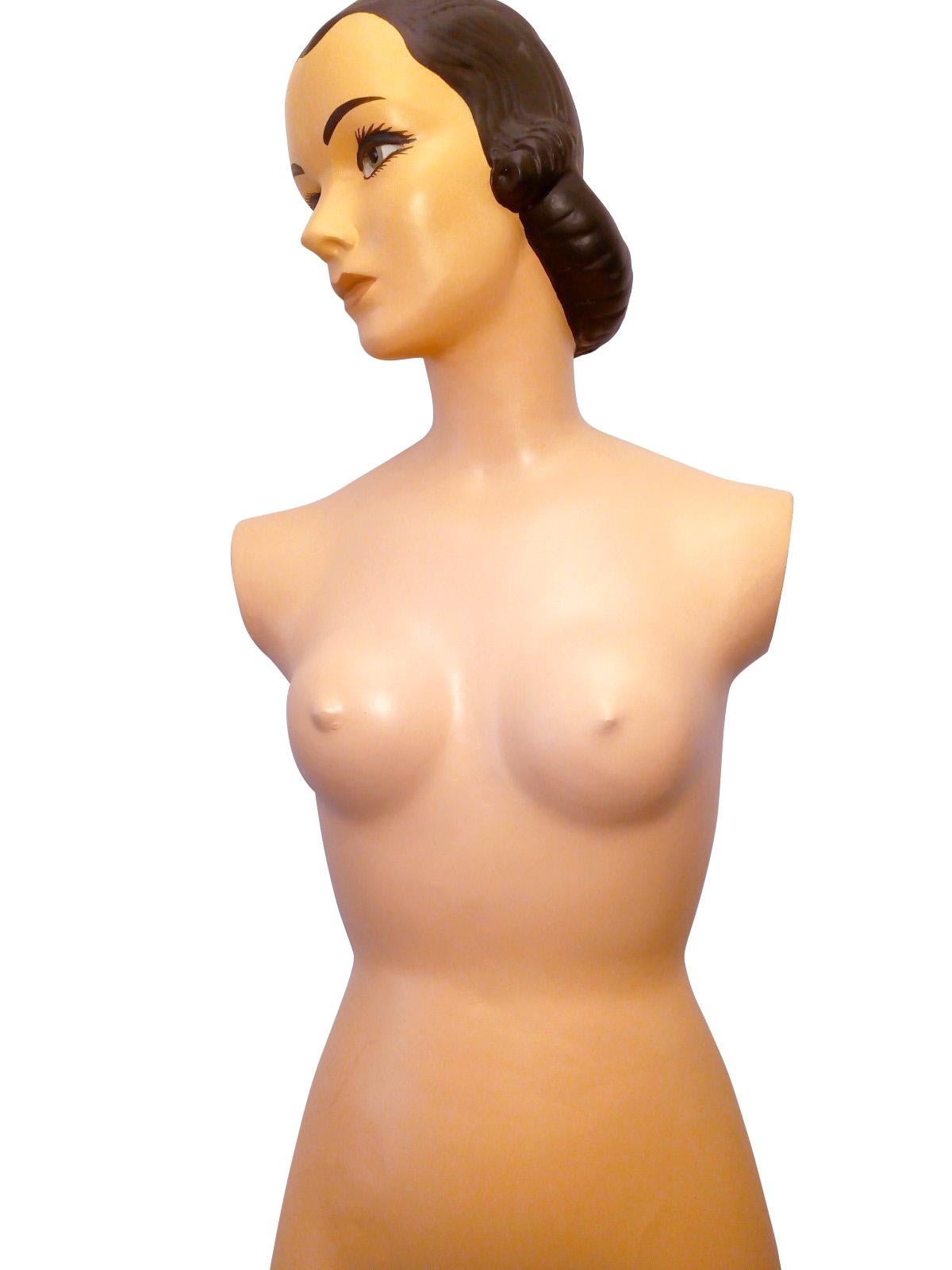 Amazing Female Plaster and Mesh Mannequin from the 1950s In Good Condition For Sale In Mexico, DF