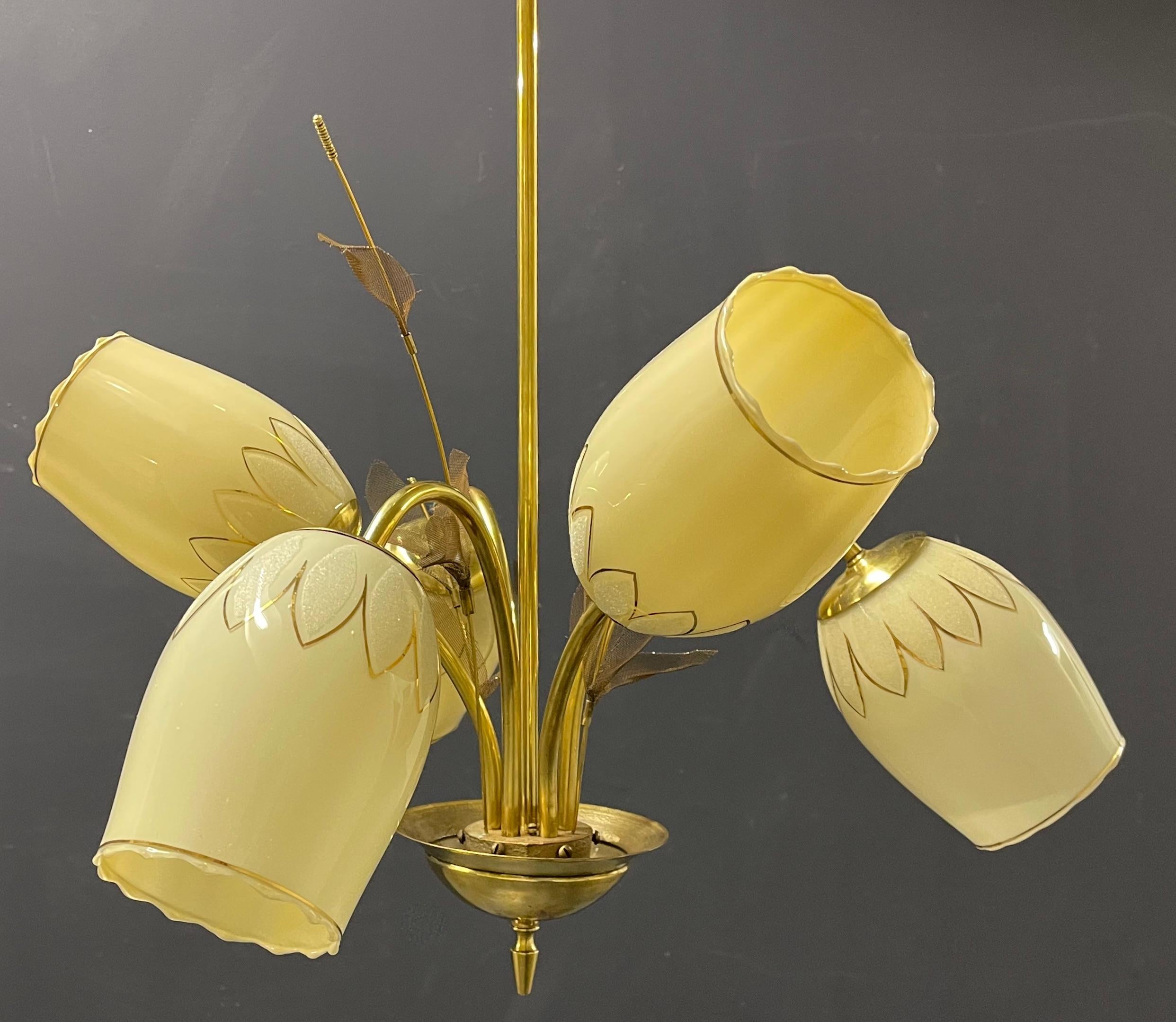 Amazing Finish Chandelier Att. to Paavo Tynell In Good Condition For Sale In Munich, DE