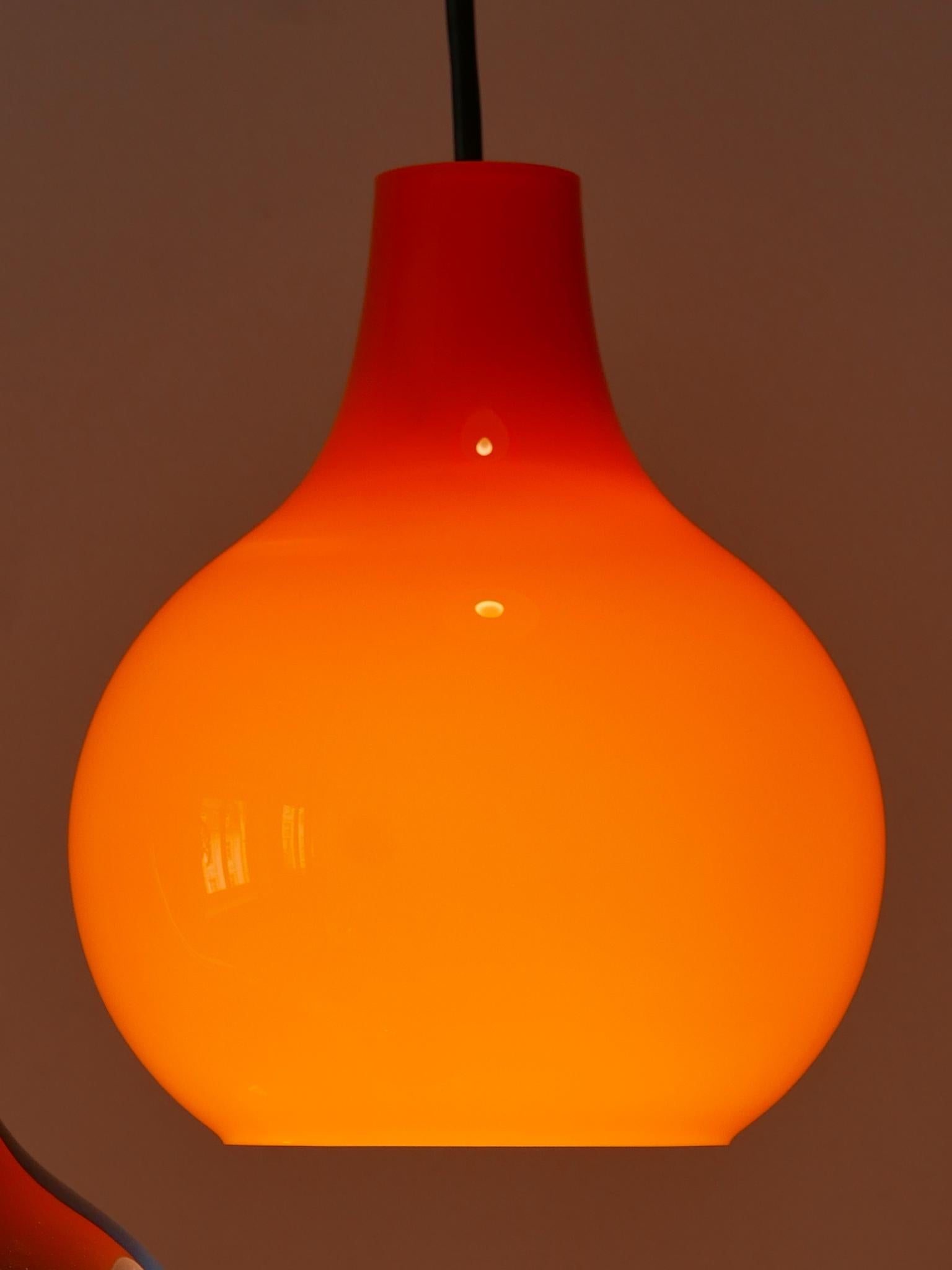 Étonnante lampe à suspension en cascade à quatre flammes de Peill & Putzler Allemagne, années 1970 en vente 7