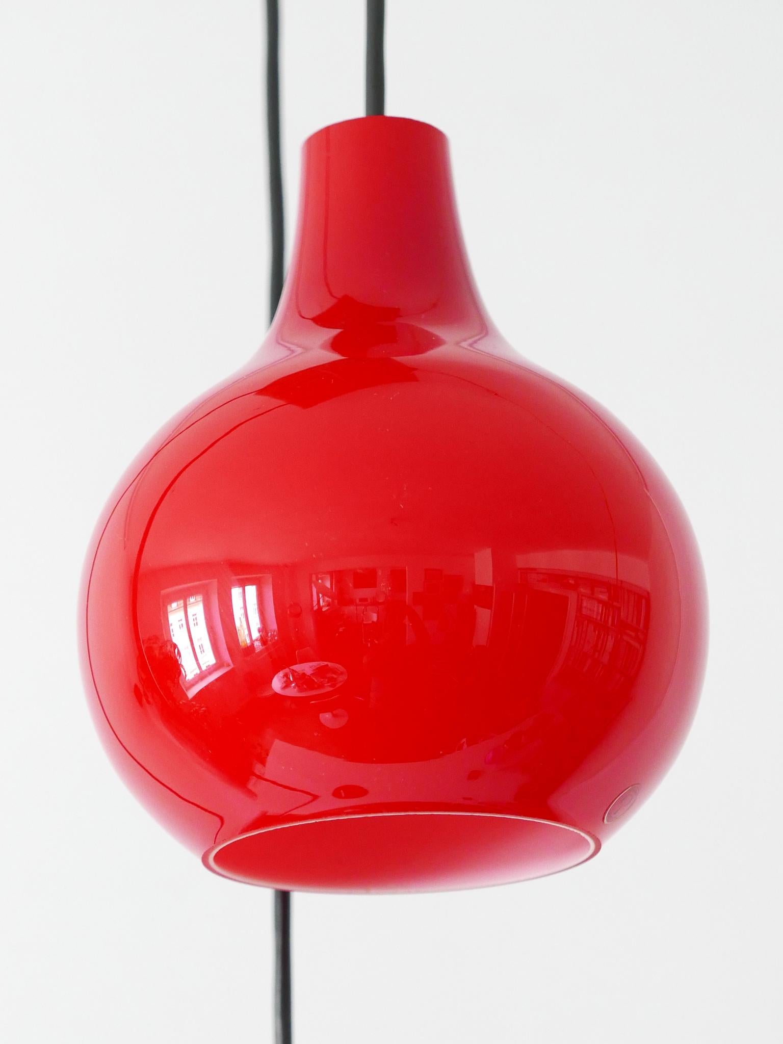 Amazing Four-Flamed Cascading Pendant Lamp by Peill & Putzler Germany 1970s For Sale 9