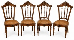 Amazing FOUR ROMANTIC ROSEWOOD CHAIRS end 19th Century