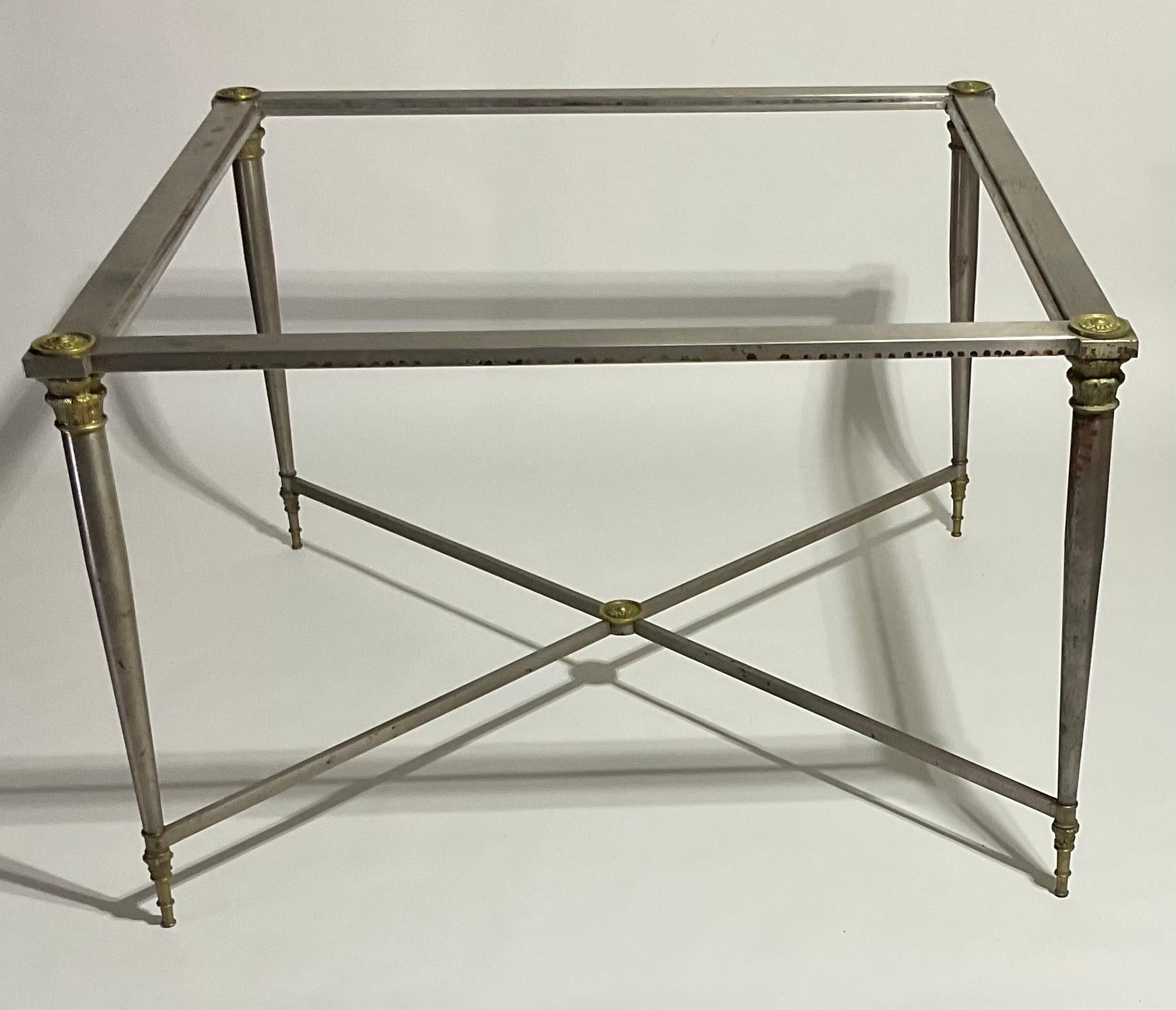 Amazing French Art Deco Steel with gold gilt highlights dining or game table  For Sale 5