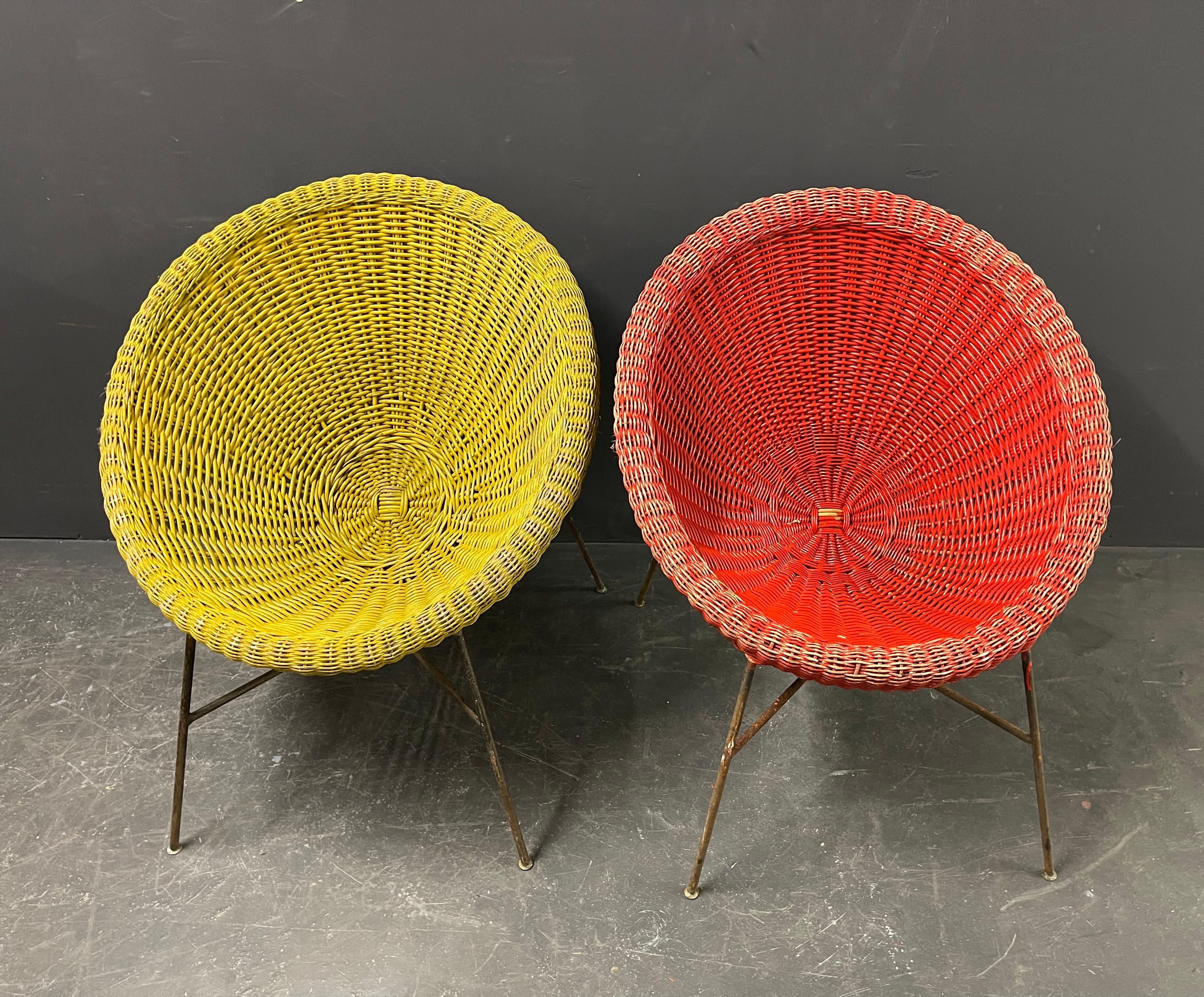 Mid-Century Modern Amazing French Basket Chairs