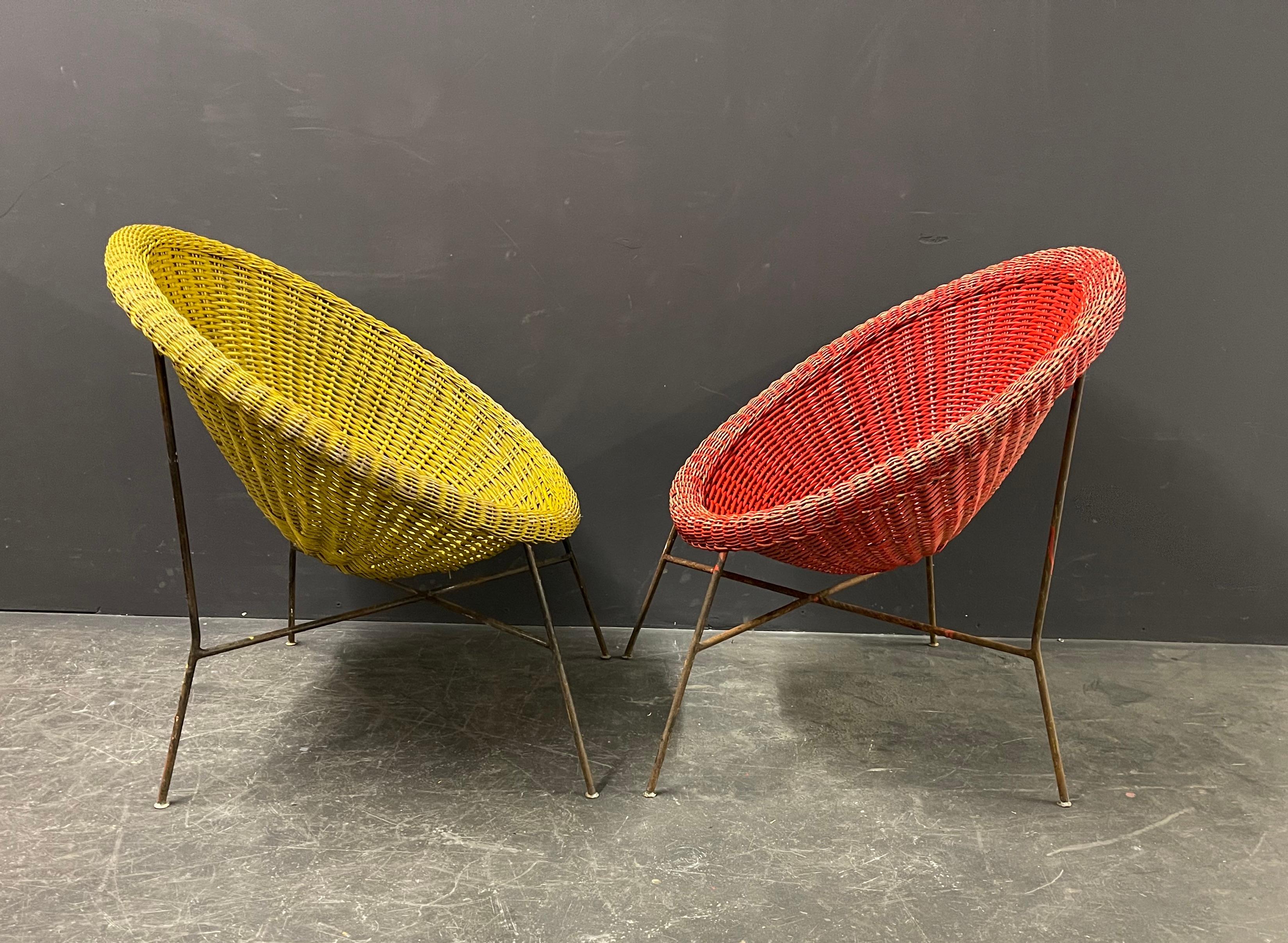 Amazing French Basket Chairs In Fair Condition In Munich, DE