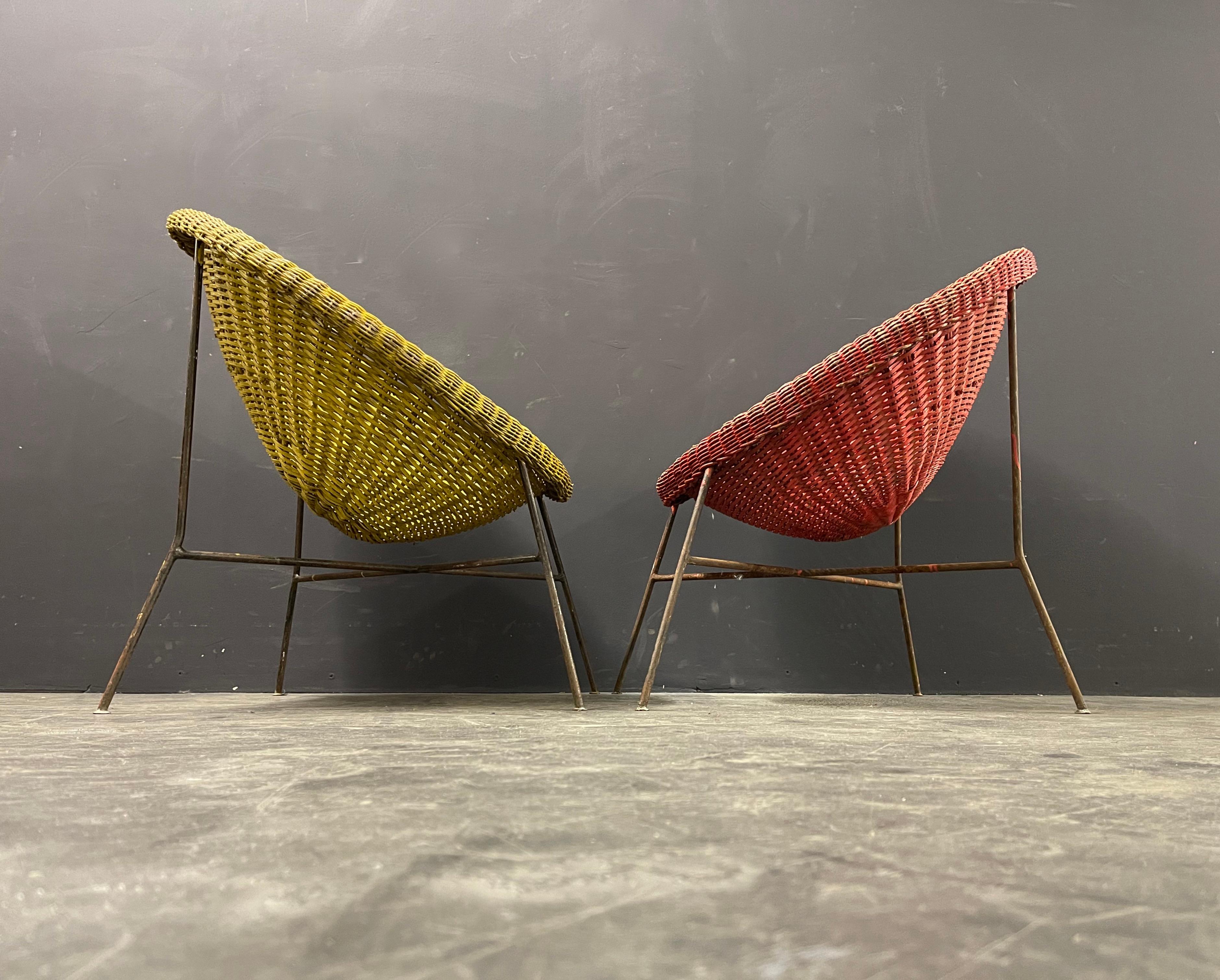 Mid-20th Century Amazing French Basket Chairs