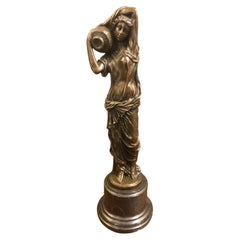 Amazing, French Bronze Sculpture Depicting a Woman with a Jug, France 1960