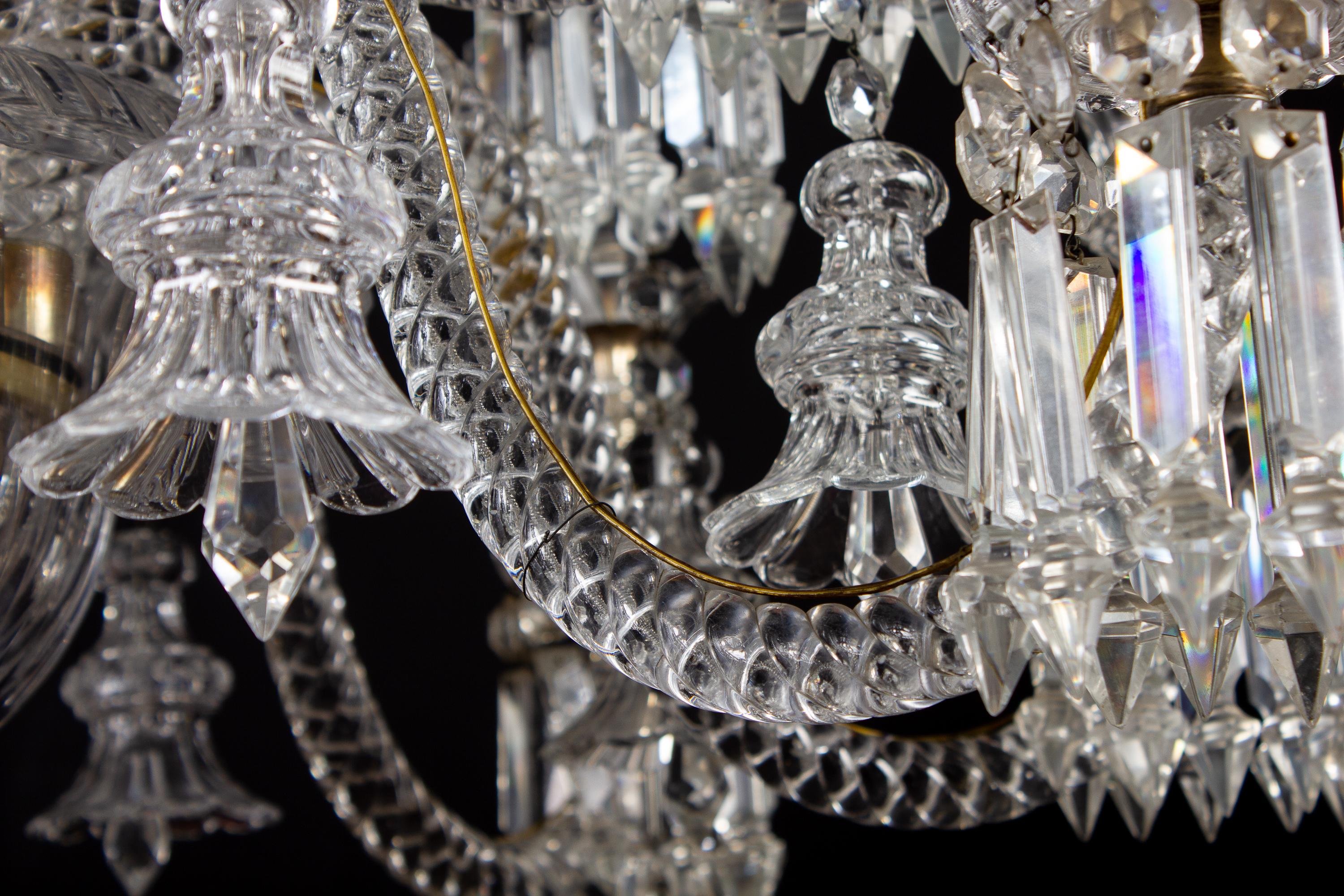 Amazing French Crystal Chandelier, 1940 For Sale 5