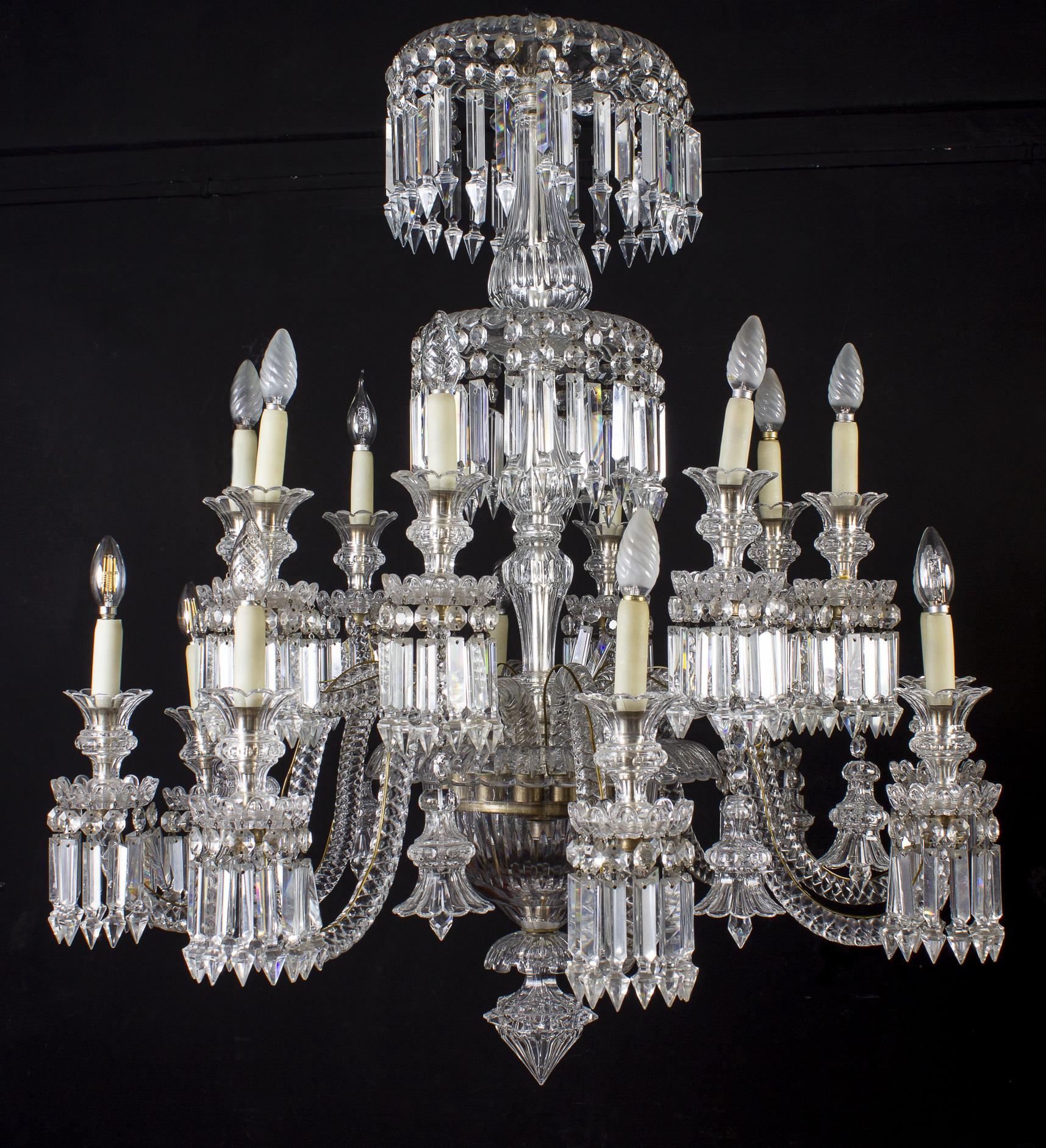 Metal Amazing French Crystal Chandelier, 1940 For Sale