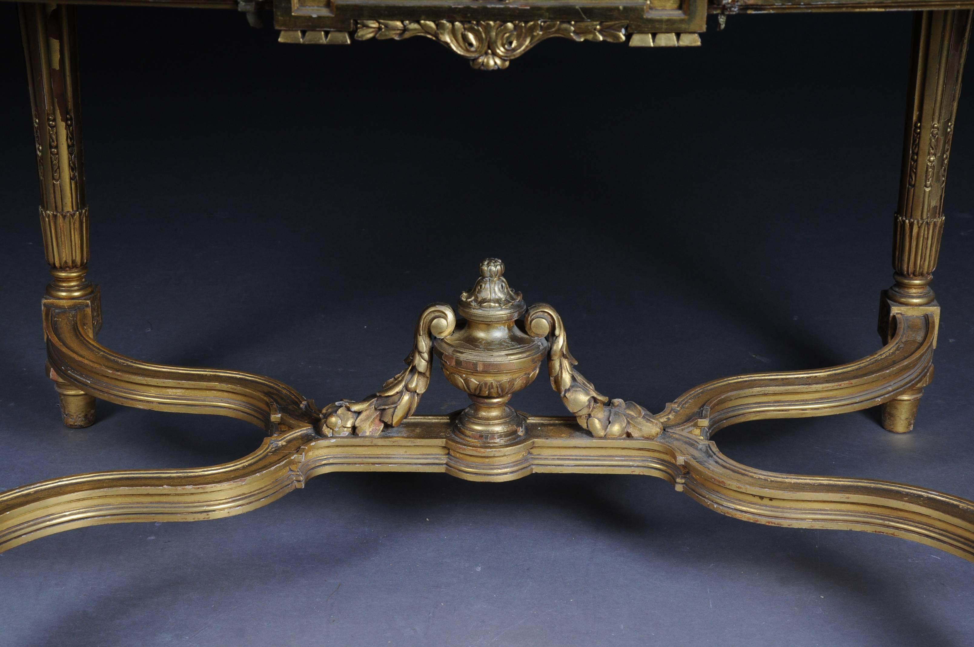 Incroyable table de salon française Louis XVI dorée, vers 1910 en vente 2
