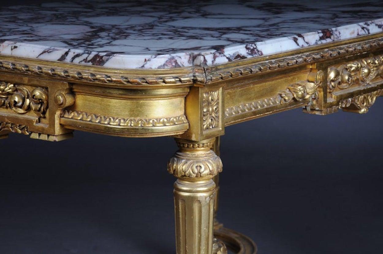Amazing French Louis XVI Salon Table Gilded, around 1910 In Good Condition For Sale In Berlin, DE