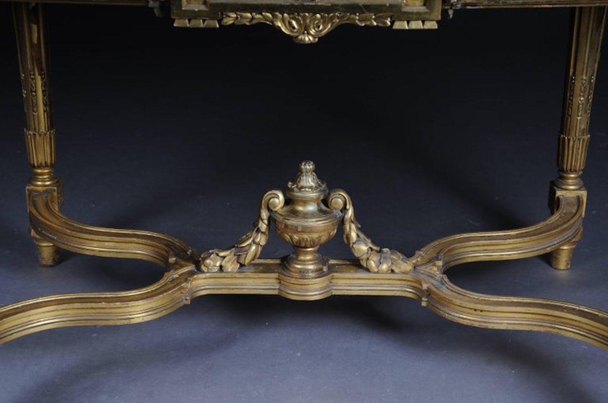 Early 20th Century Amazing French Louis XVI Salon Table Gilded, around 1910 For Sale