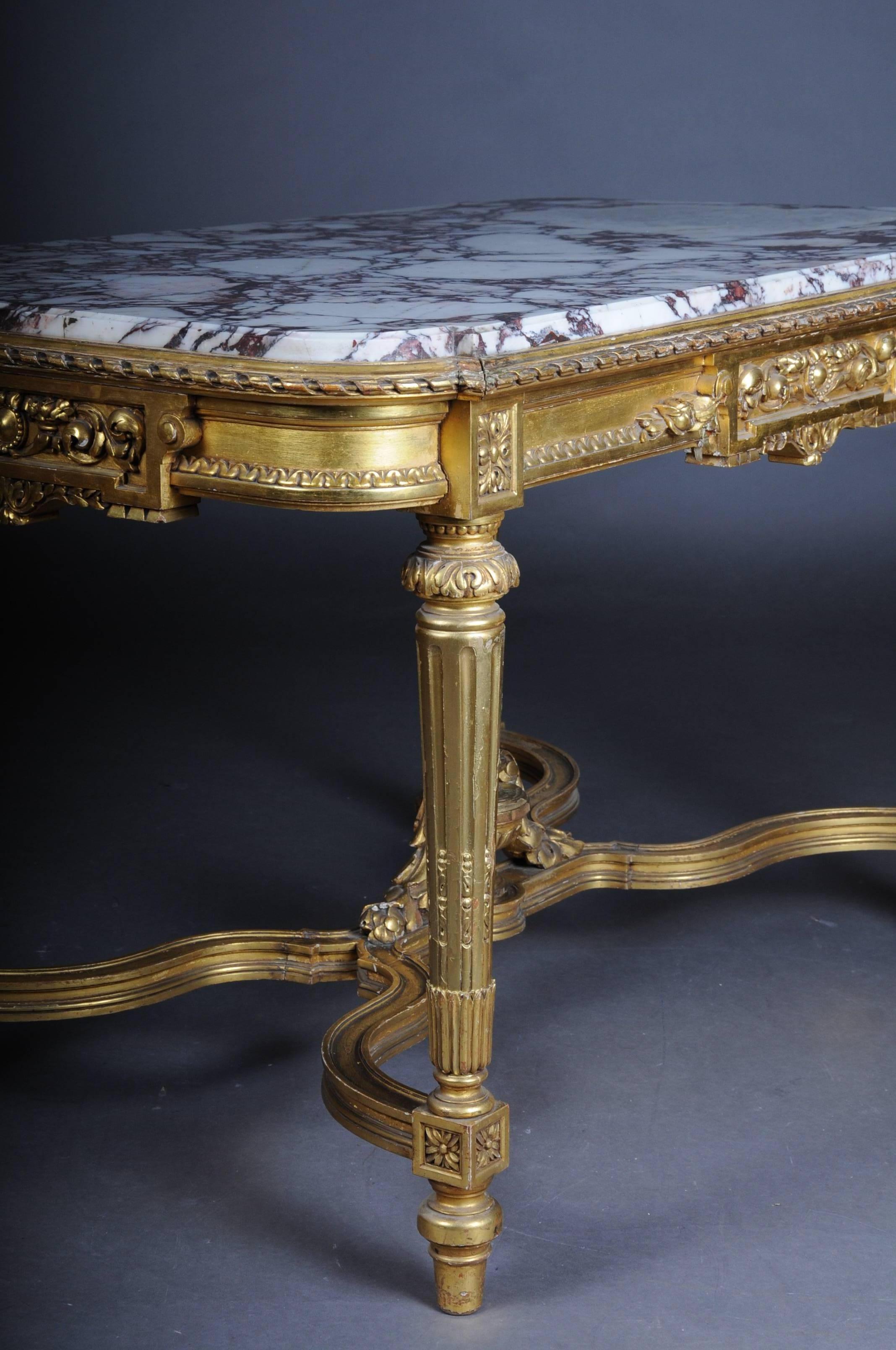 Début du 20ème siècle Incroyable table de salon française Louis XVI dorée, vers 1910 en vente