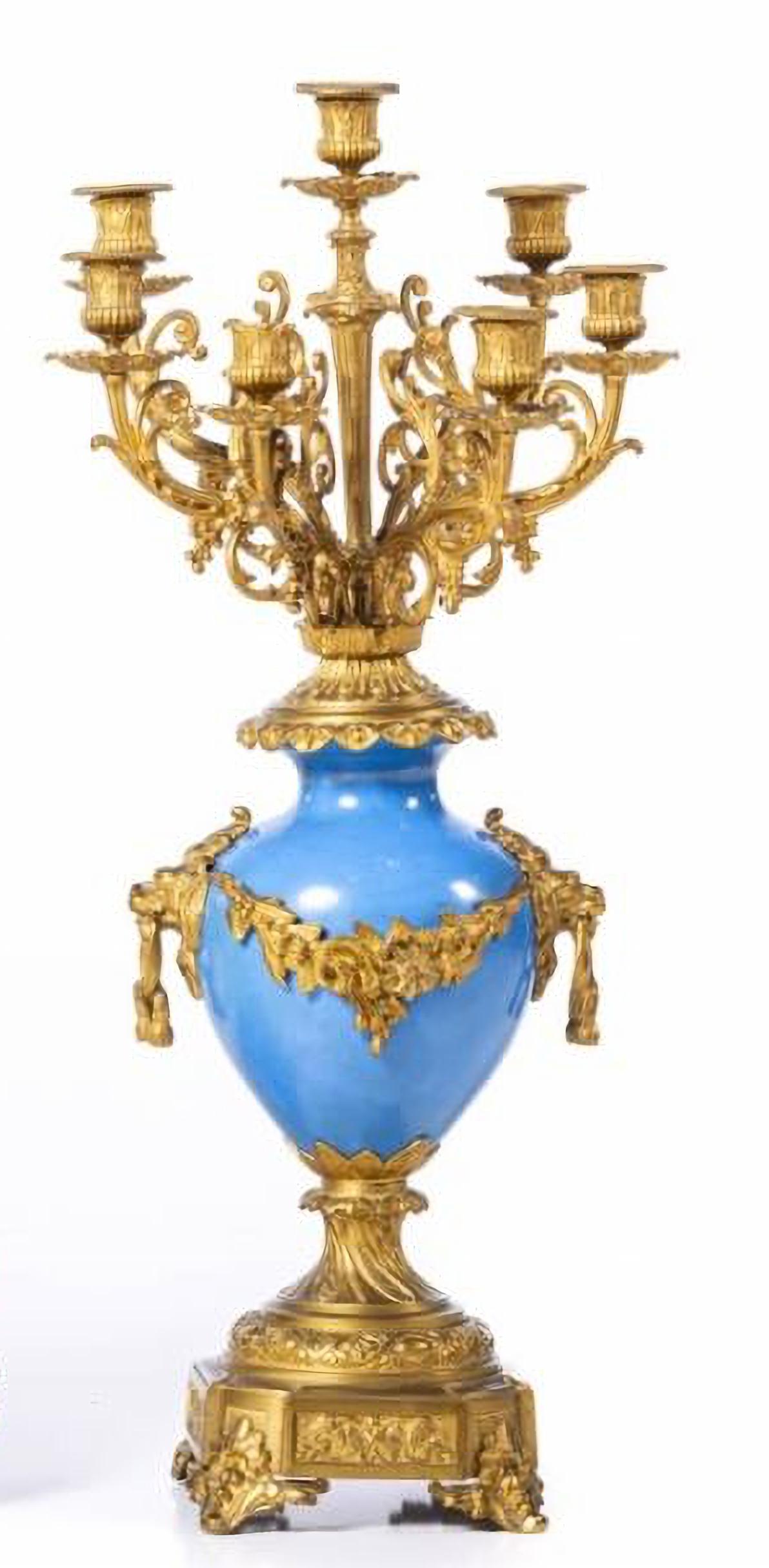 Hand-Crafted AMAZING GARNITURE SÉVRES 19th Century Napoleon III For Sale