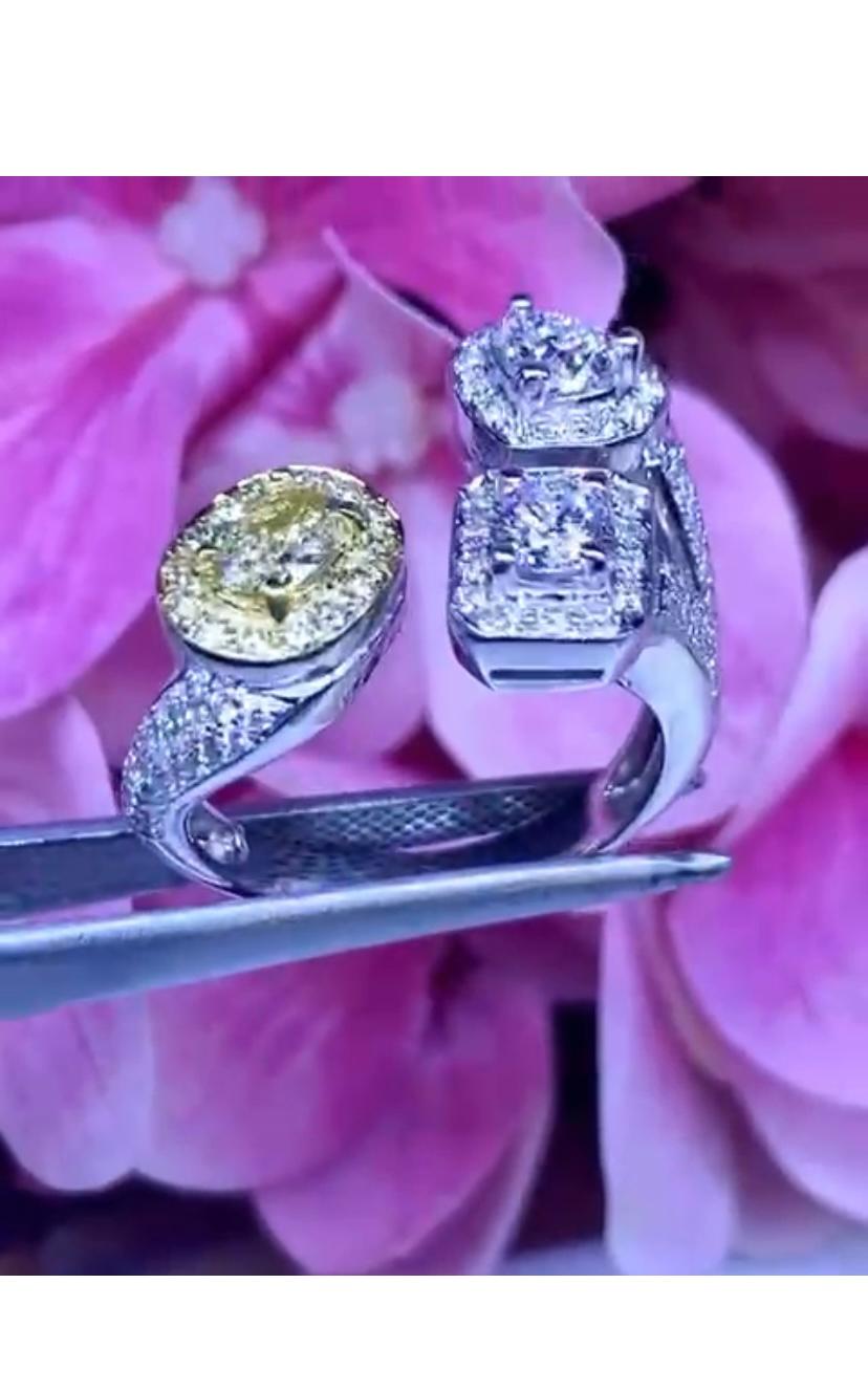 Women's GIA Certified Diamonds 18K Gold Ring  For Sale