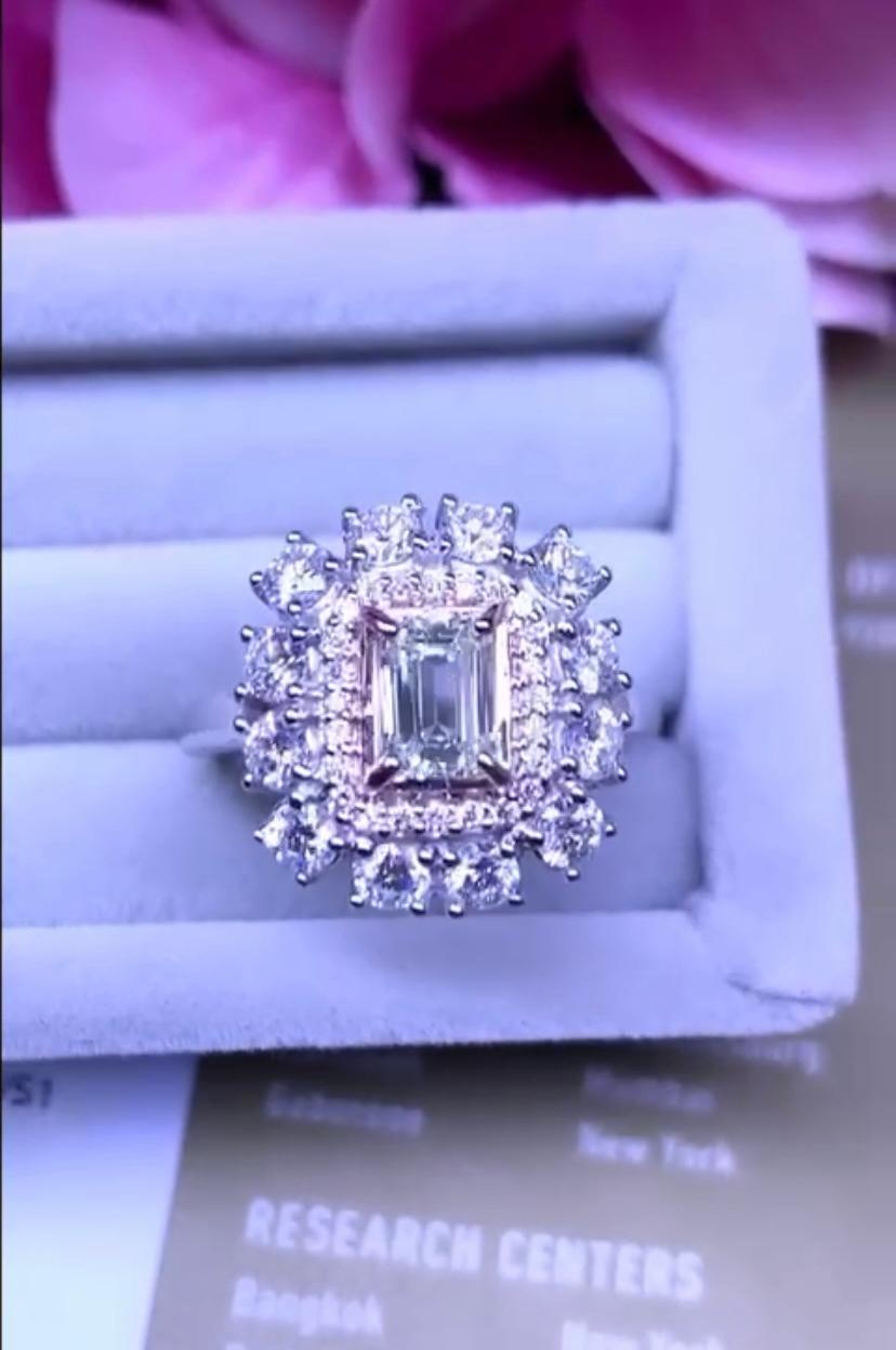 Women's Amazing GIA Certified Emerald Cut Diamond on Ring