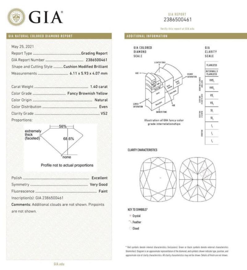 Women's Amazing GIA Certified Fancy Brownish Yellow Diamond and Colombia Emerald on Ring For Sale