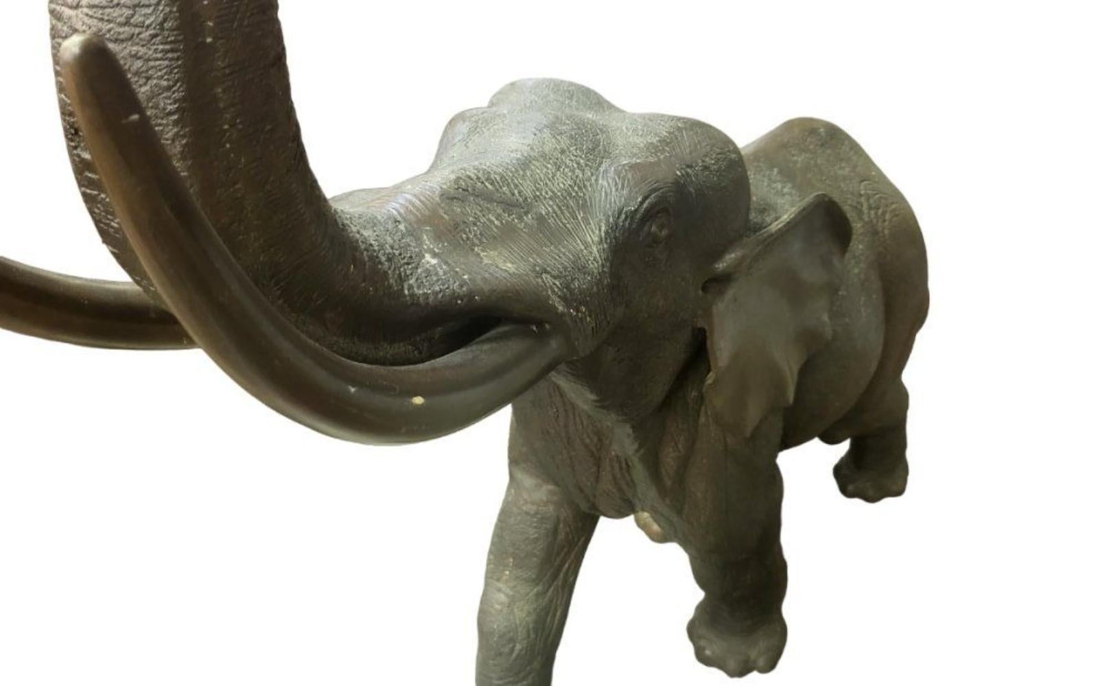 Early 20th Century Amazing Giant Western Bronze Elephant Sculpture For Sale