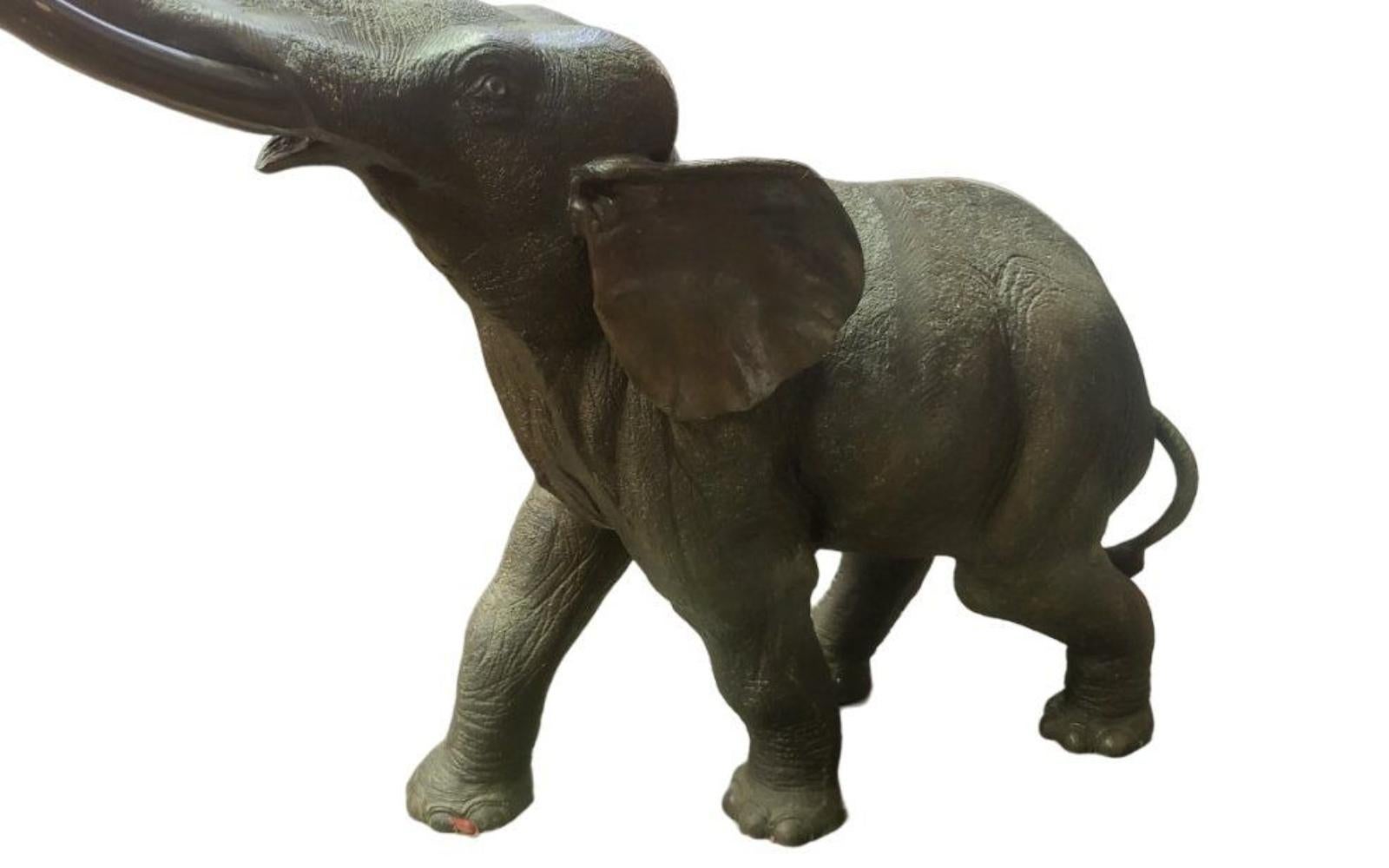 Erstaunliche riesige westliche Bronzeskulptur eines Elefanten im Angebot 4