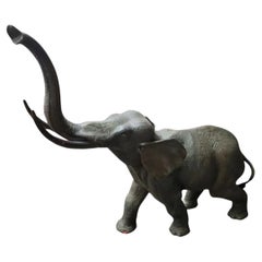 Antique Amazing Giant Western Bronze Elephant Sculpture