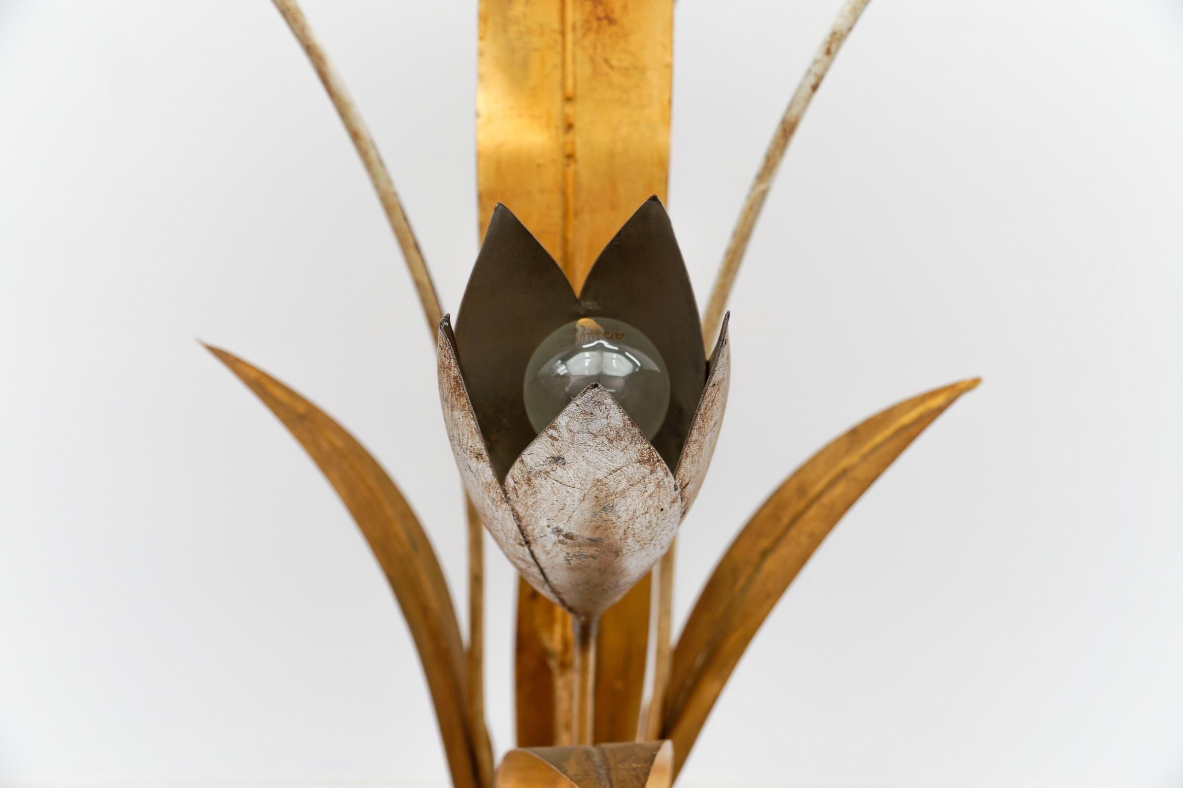Incredibile lampada da terra floreale dorata di Hans Kögl, Germania, anni '60 in vendita 2