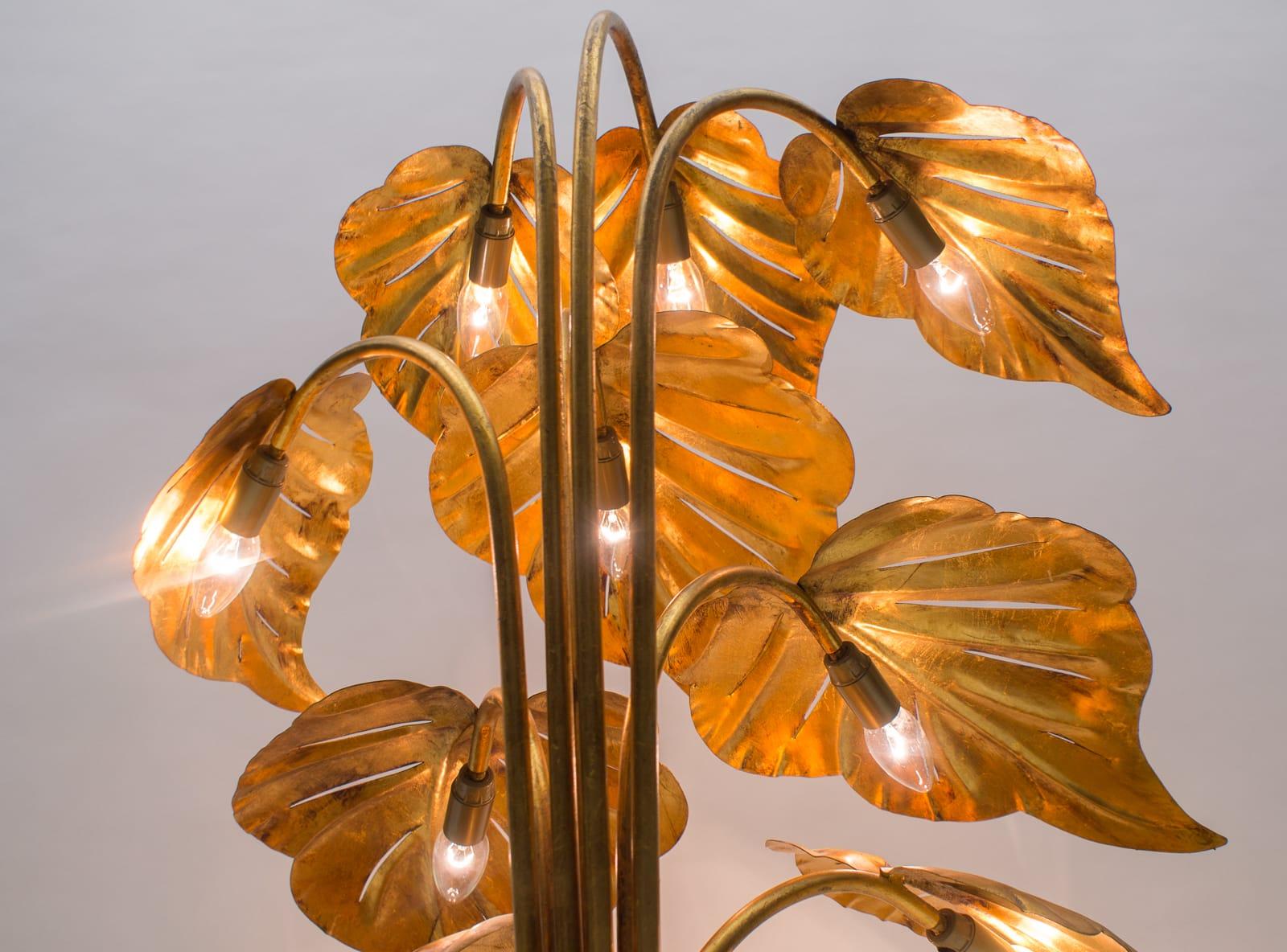 Amazing Gilded Floral Floor Lamp by Hans Kögl, Germany, 1960s 4