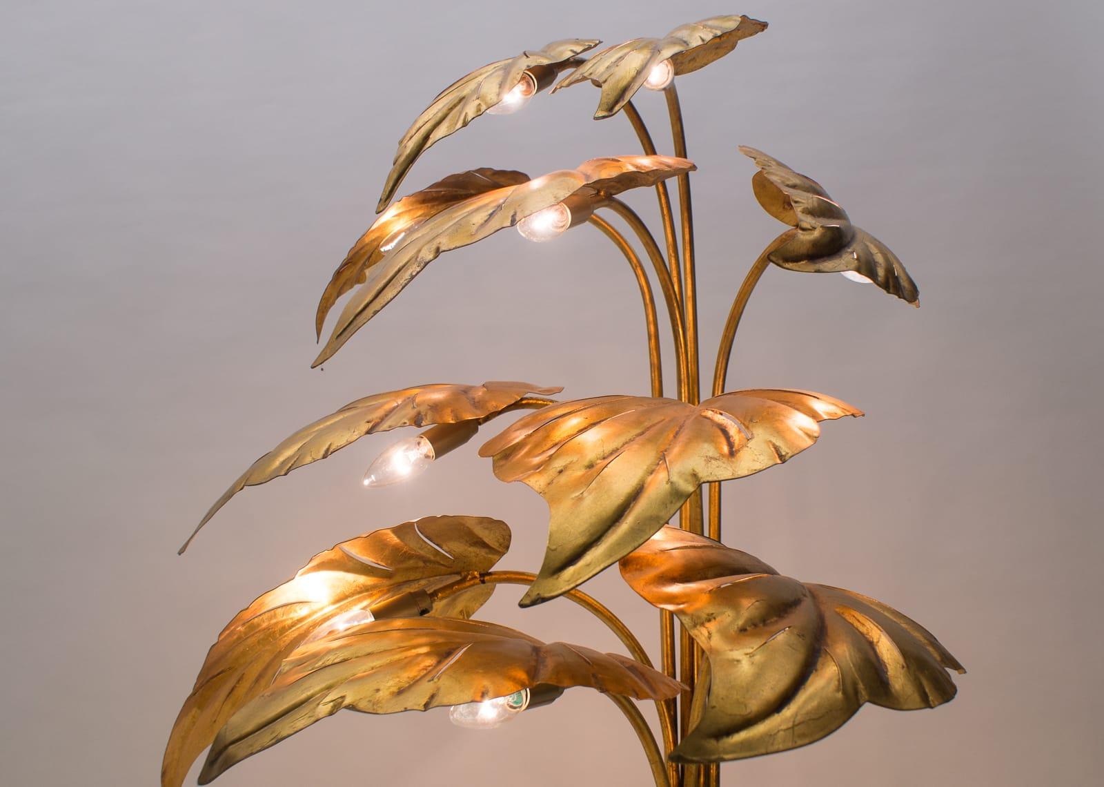 Amazing Gilded Floral Floor Lamp by Hans Kögl, Germany, 1960s 6
